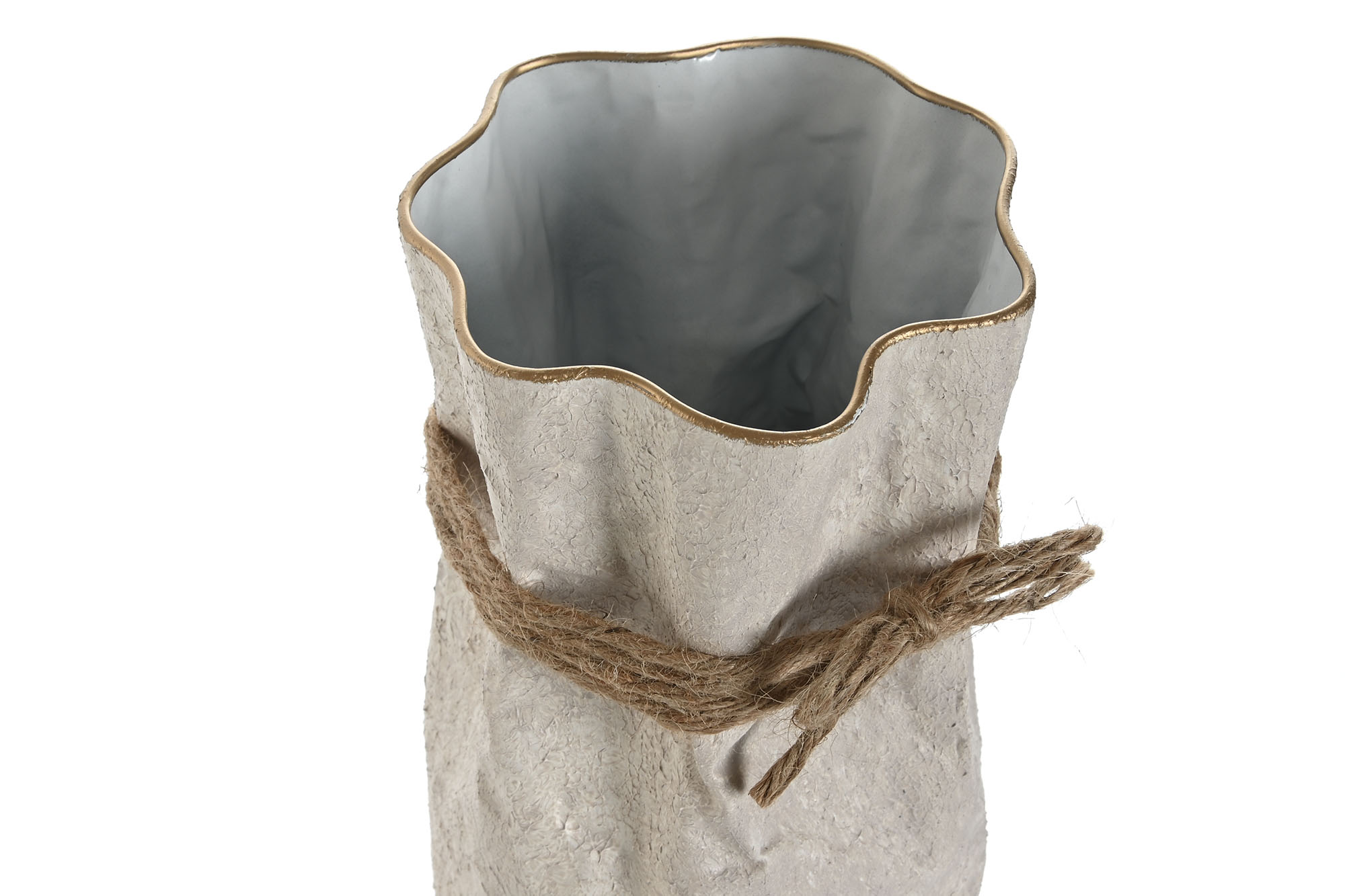 JARRON METAL CUERDA 14X14X35CM 3