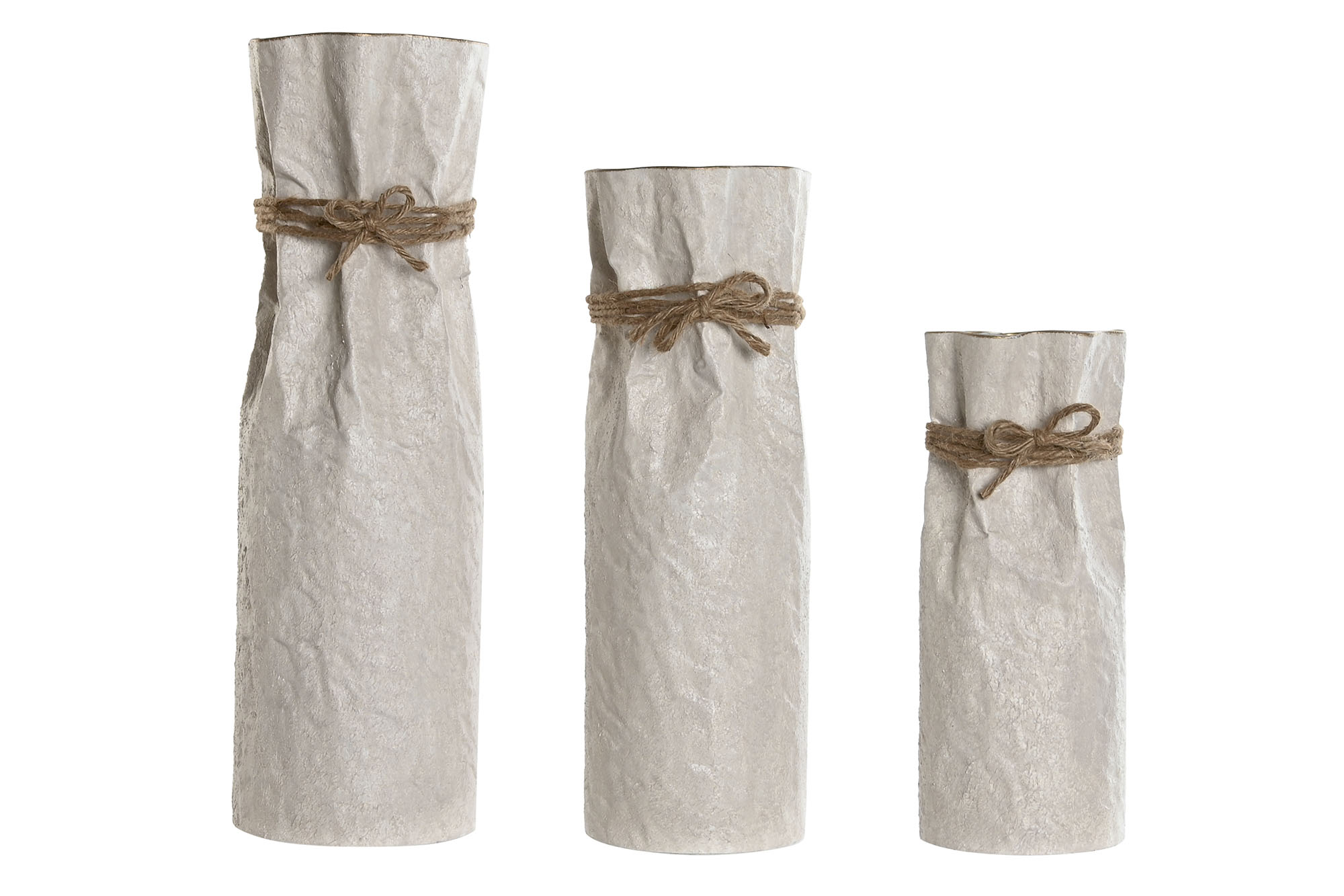 JARRON METAL CUERDA 14X14X35CM