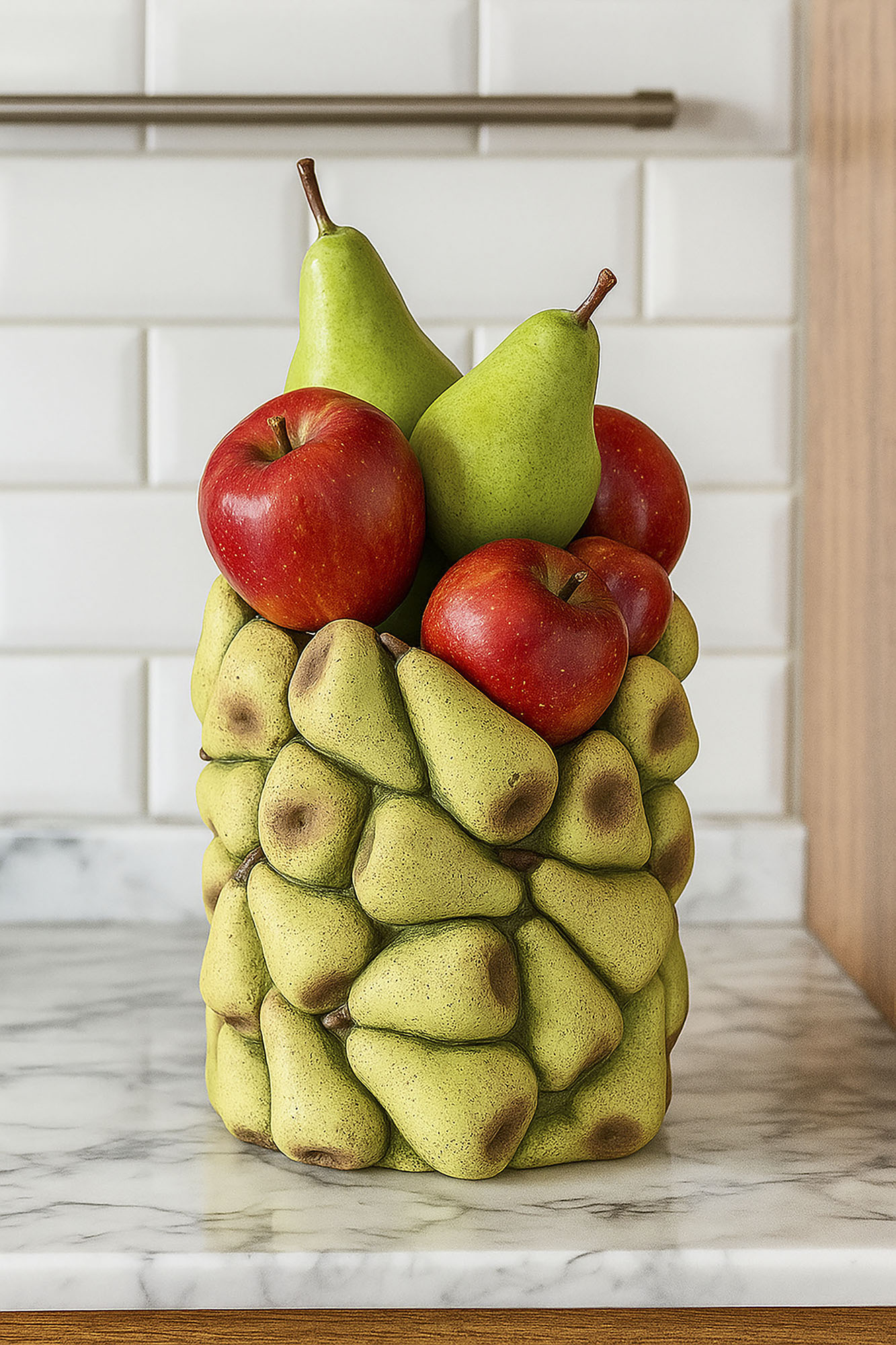 JARRON CEMENTO 17X17X23 PERAS VERDE 2