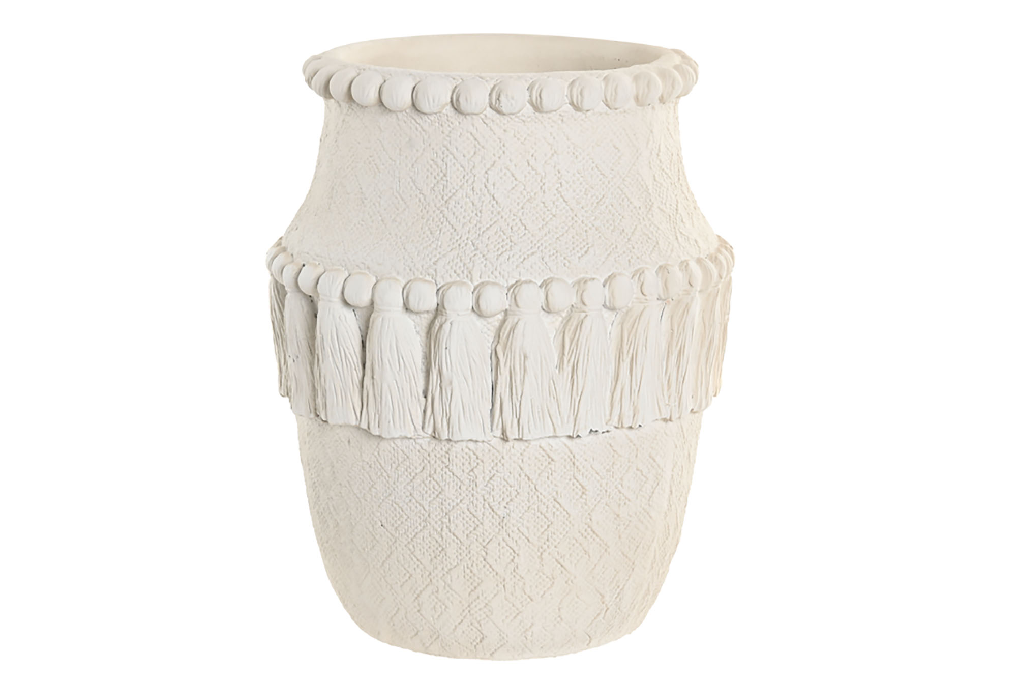 JARRON CEMENTO 20X20X25 RELIEVE BLANCO