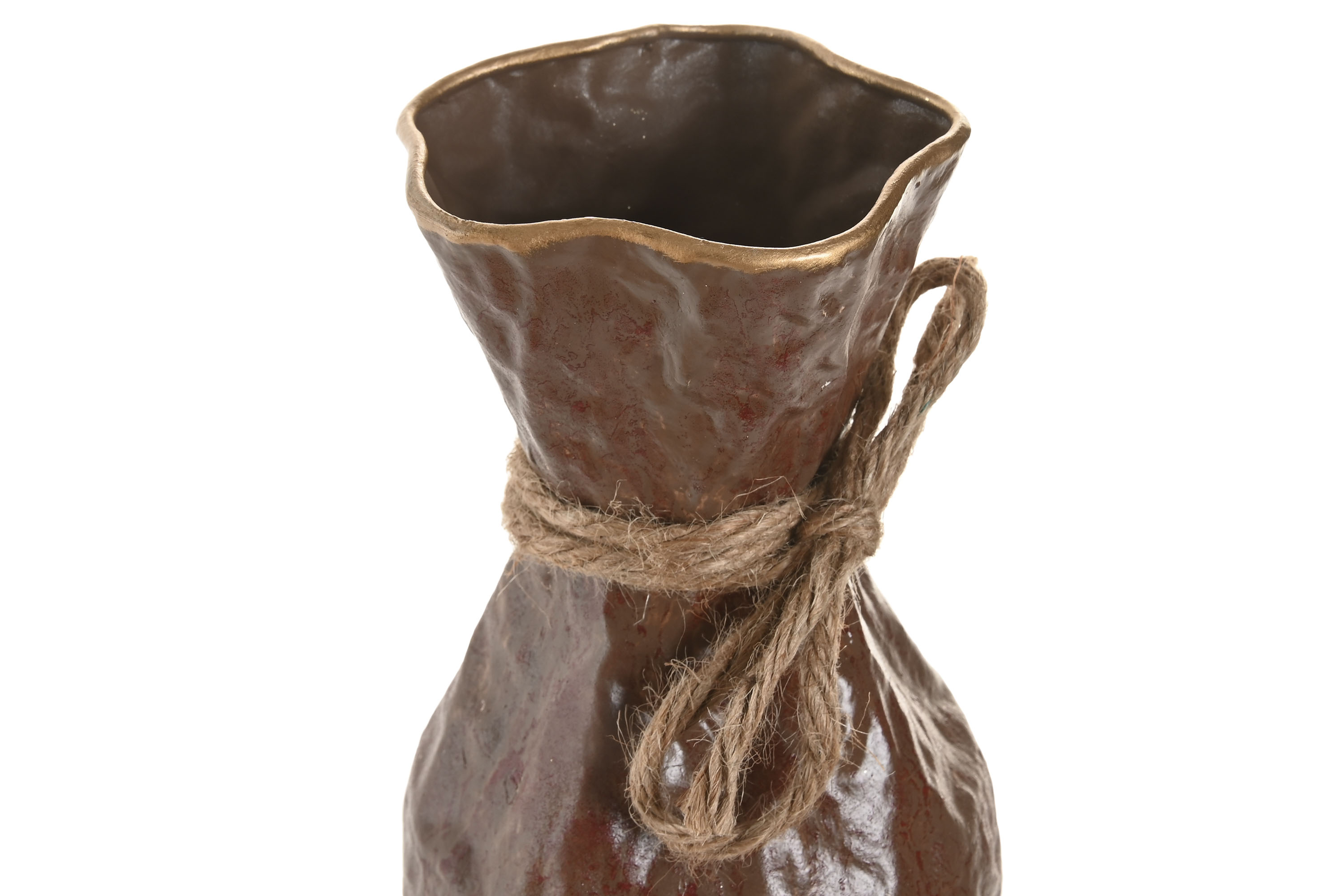 JARRON  METAL CUERDA 17X17X63CM  RUGOSO 3