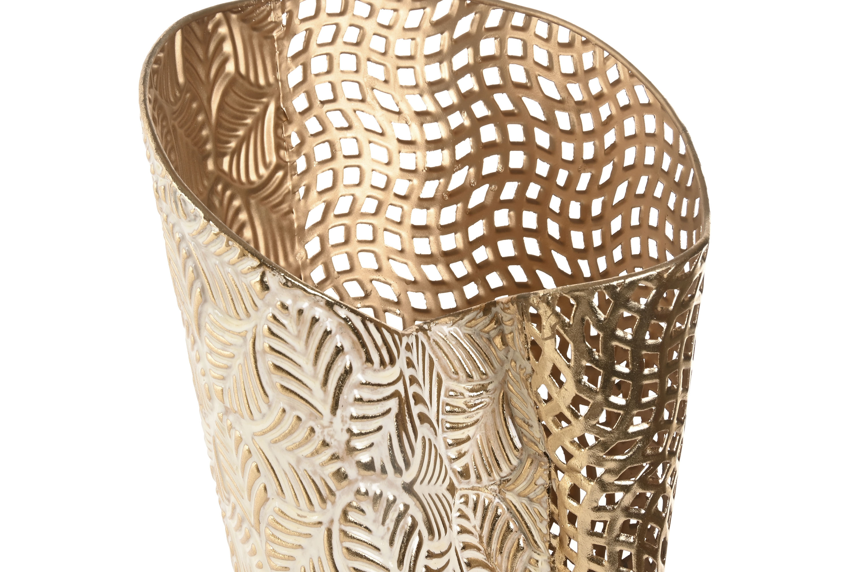 JARRON METAL 27X27X44CM DORADO 2