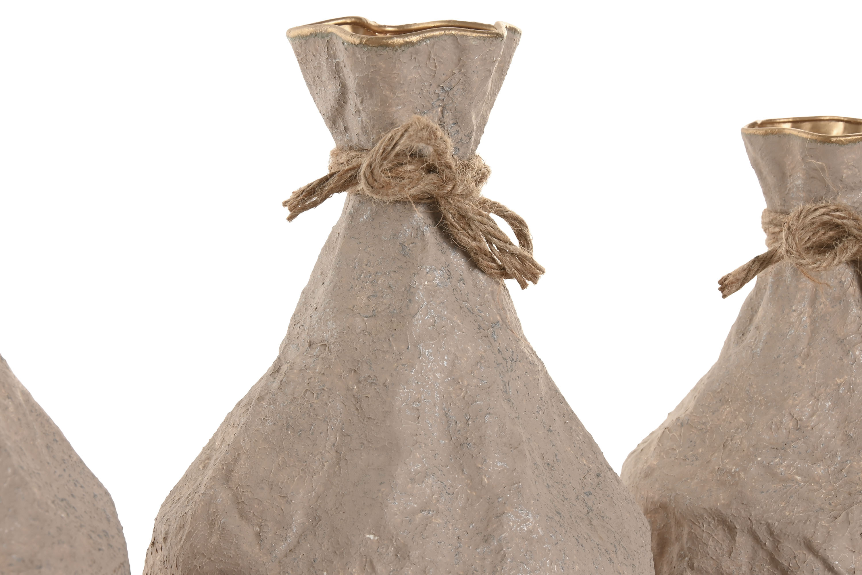 JARRON  METAL CUERDA 23X23X31 CM BEIGE 2