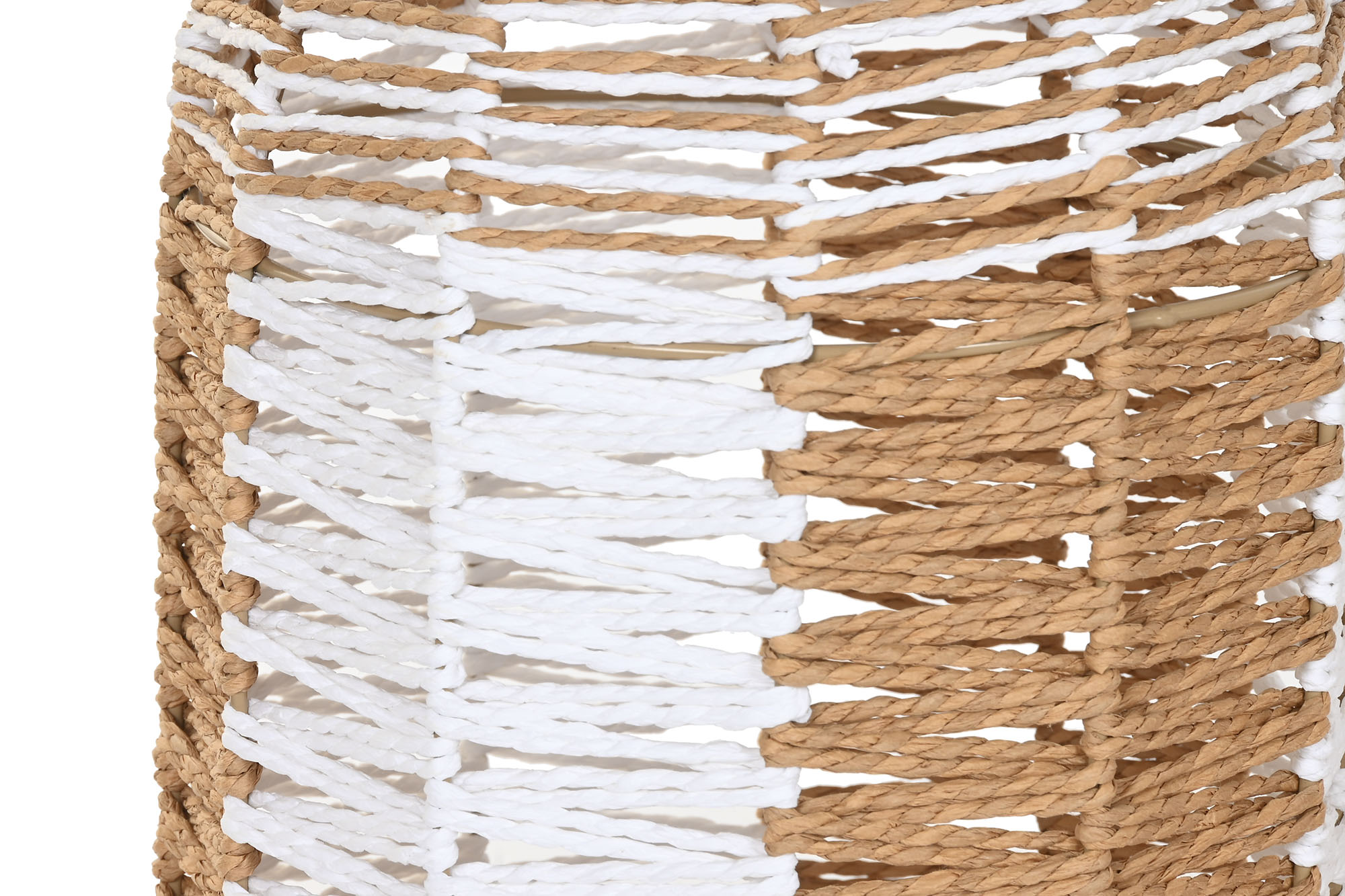 JARRON FIBRA METAL 20X20X61 NATURAL MARRON 2