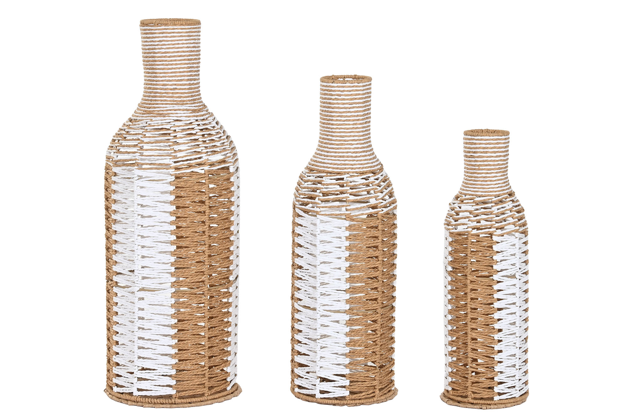 JARRON FIBRA METAL 20X20X61 NATURAL MARRON