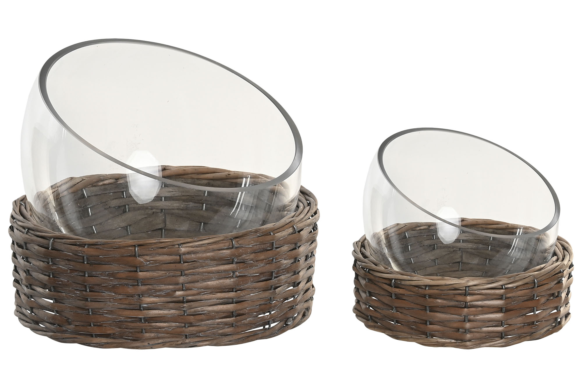 CENTRO MESA  CRISTAL FIBRA 28X28X22 CUENCO