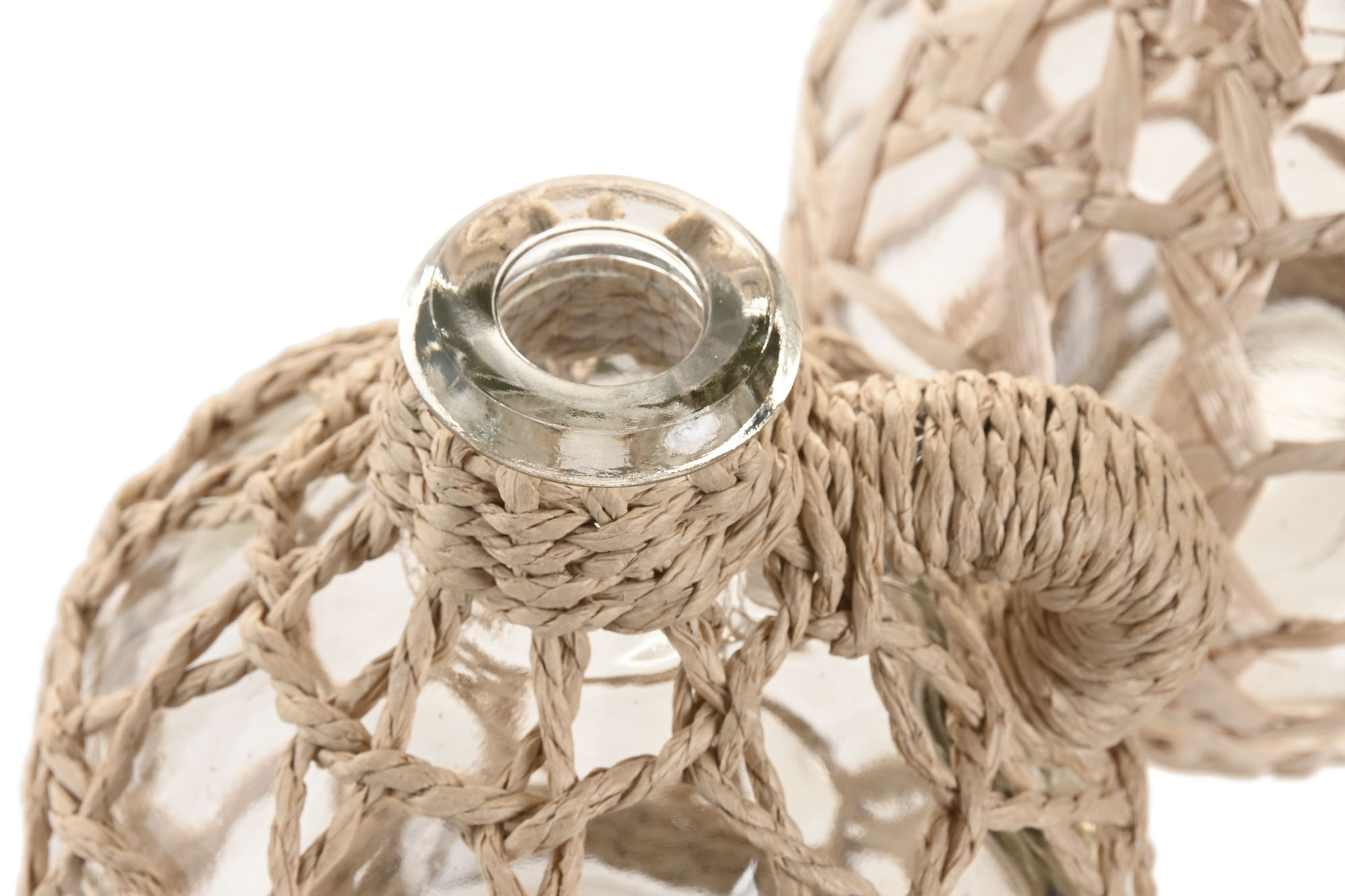 JARRON CRISTAL FIBRA 13X13X17 BOTELLA CUERDA 3