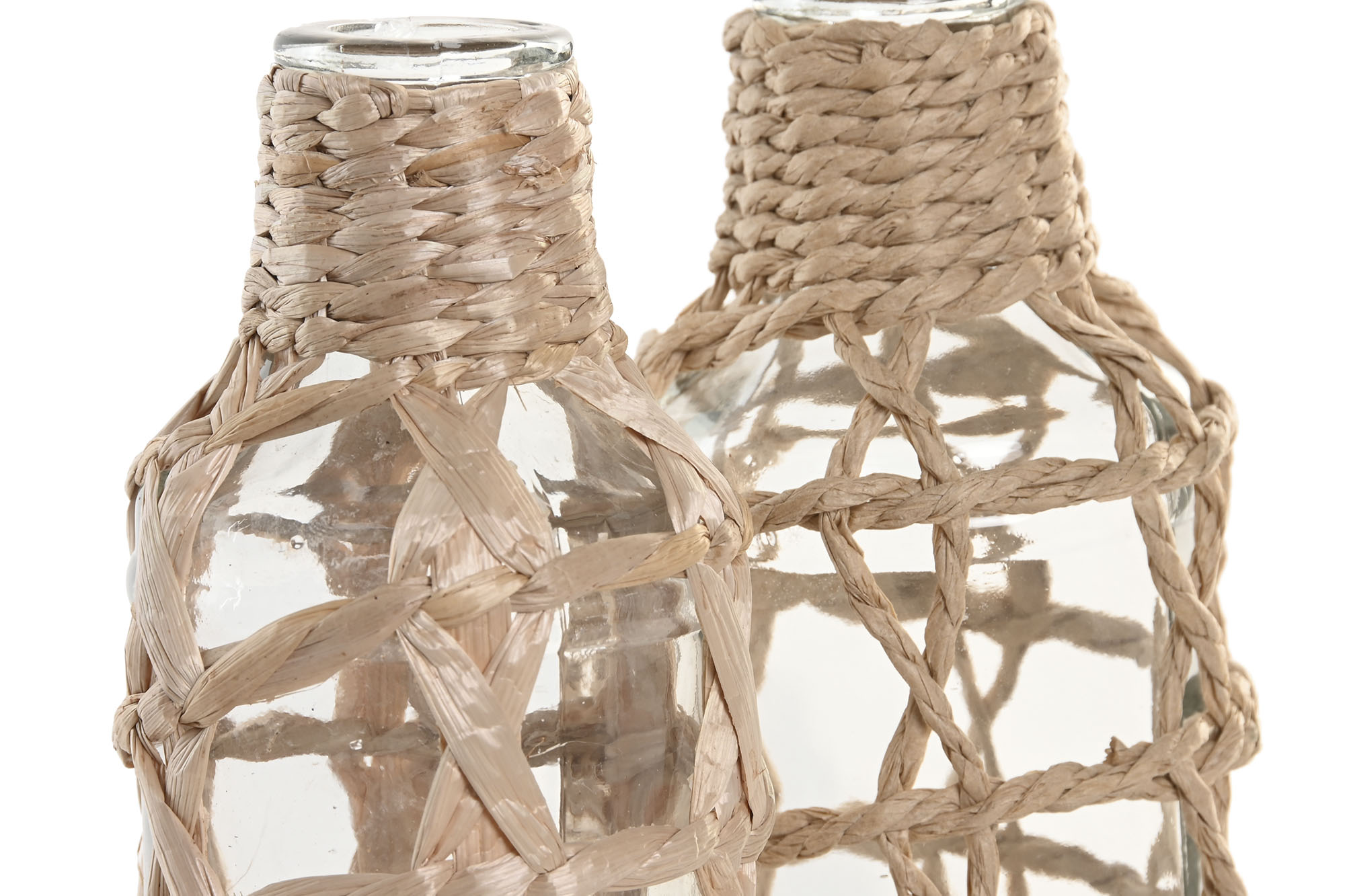 JARRON CRISTAL FIBRA 7X7X19 NATURAL 2