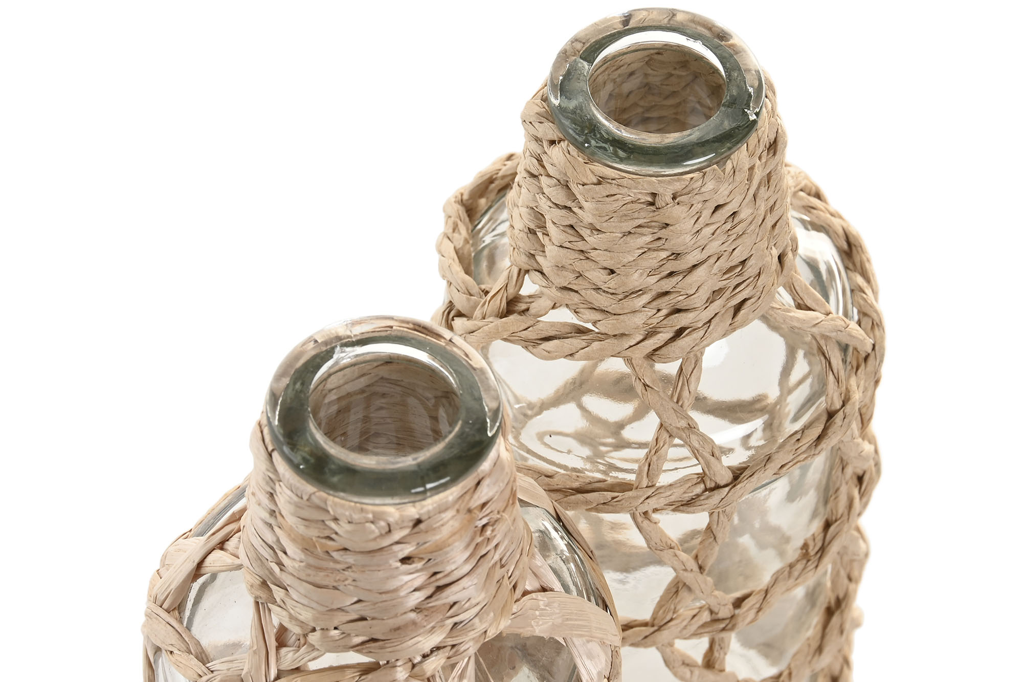 JARRON CRISTAL FIBRA 7X7X19 NATURAL 3