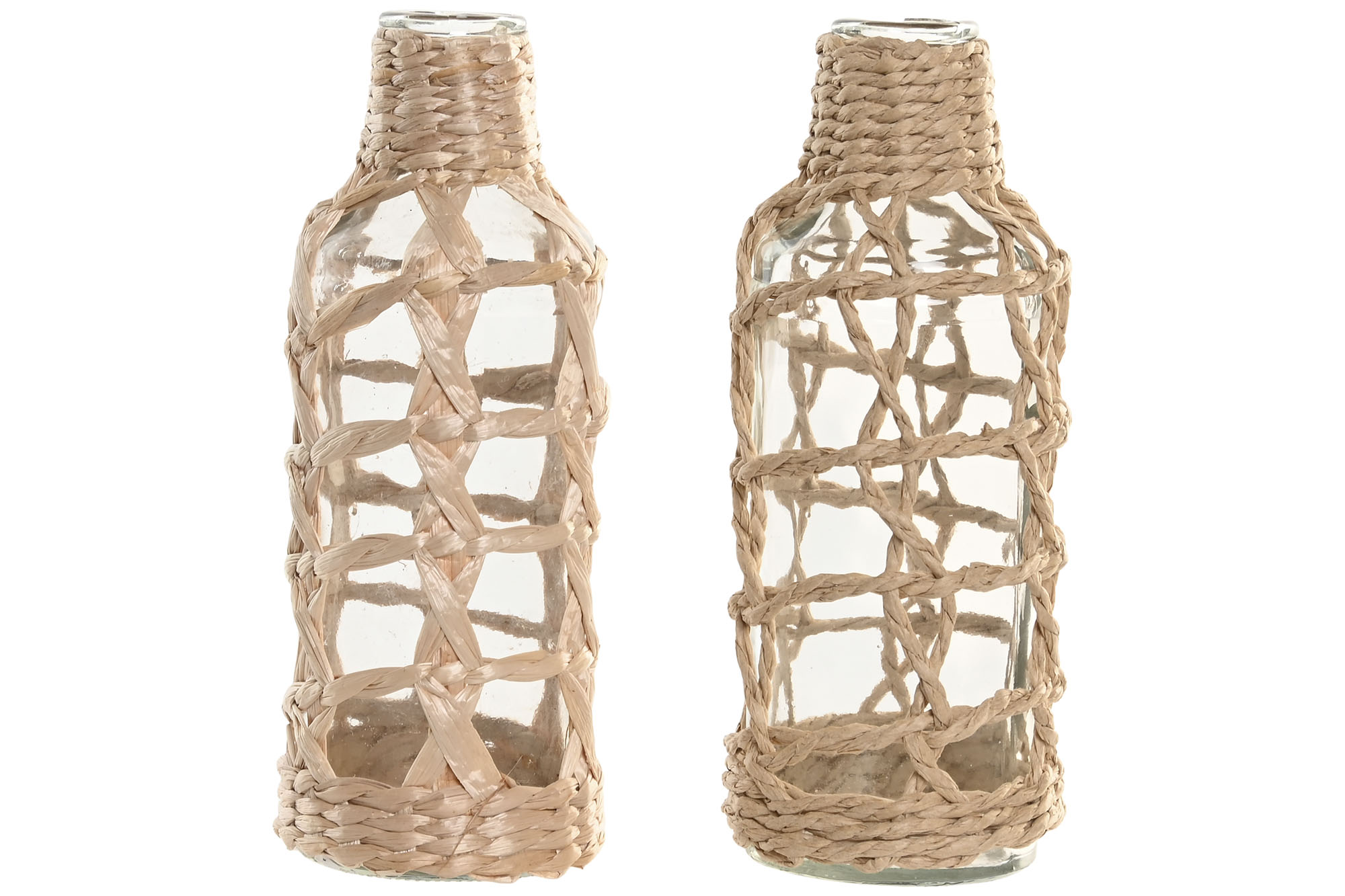 JARRON CRISTAL FIBRA 7X7X19 NATURAL