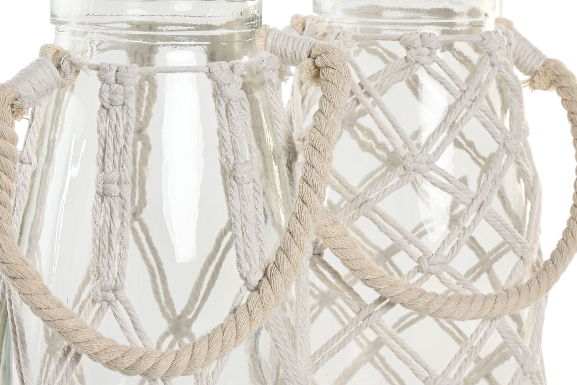 JARRON CRISTAL ALGODON 17X17X26 TRENZADO ROMBO 2