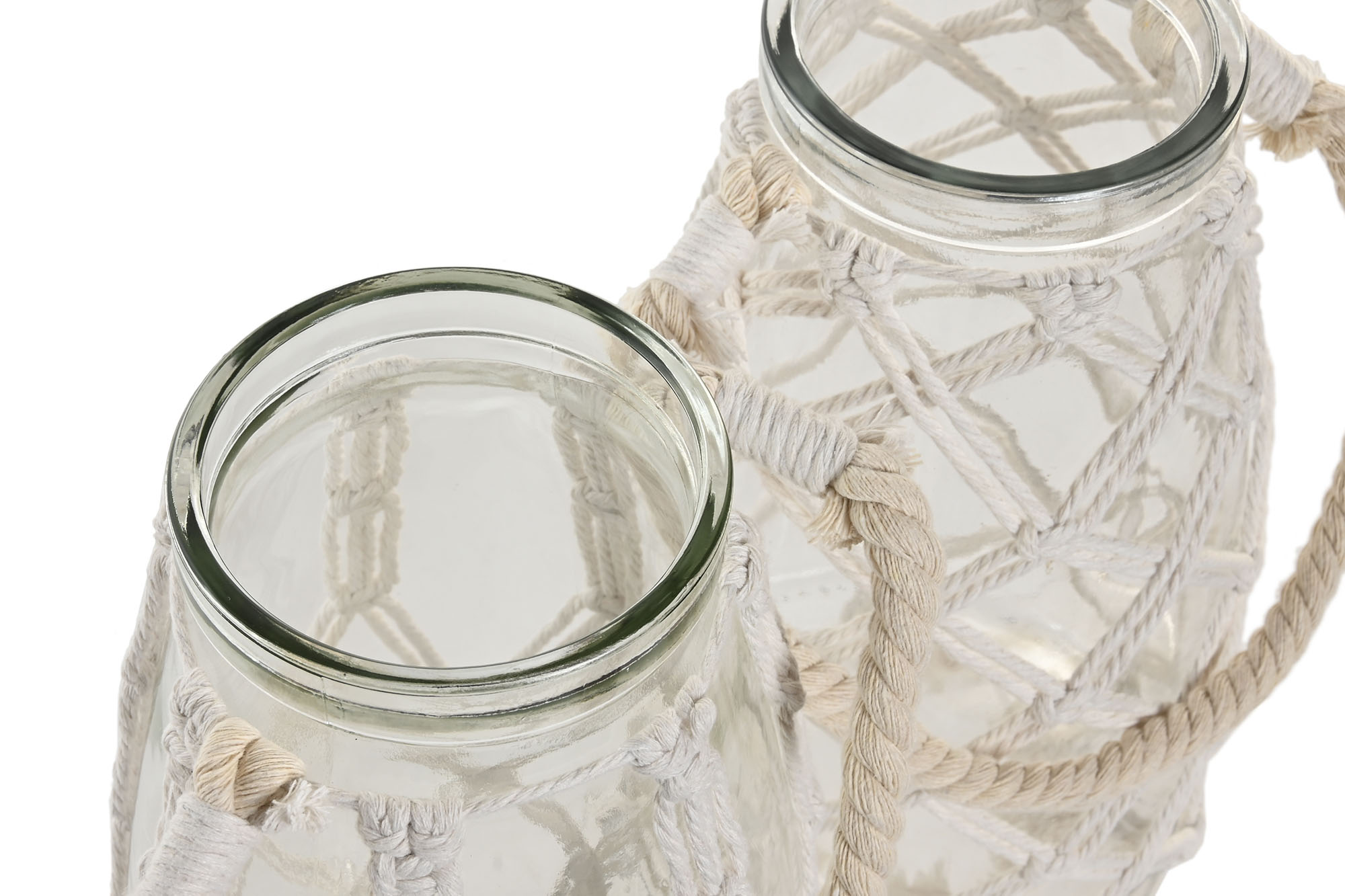 JARRON CRISTAL ALGODON 17X17X26 TRENZADO ROMBO 3