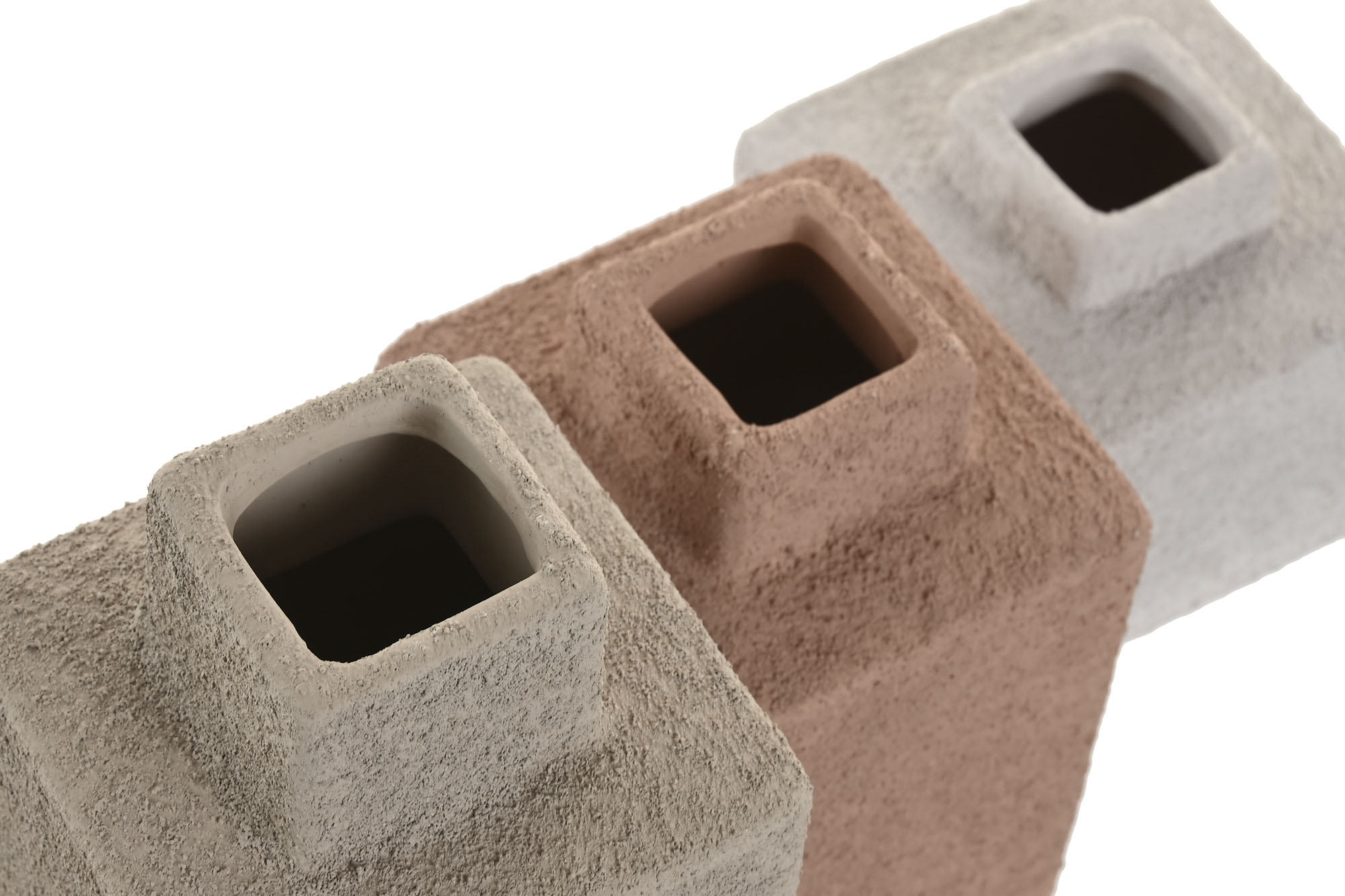 JARRON SET 3 GRES 10X10X22,5 RUGOSO MULTICOLOR 4