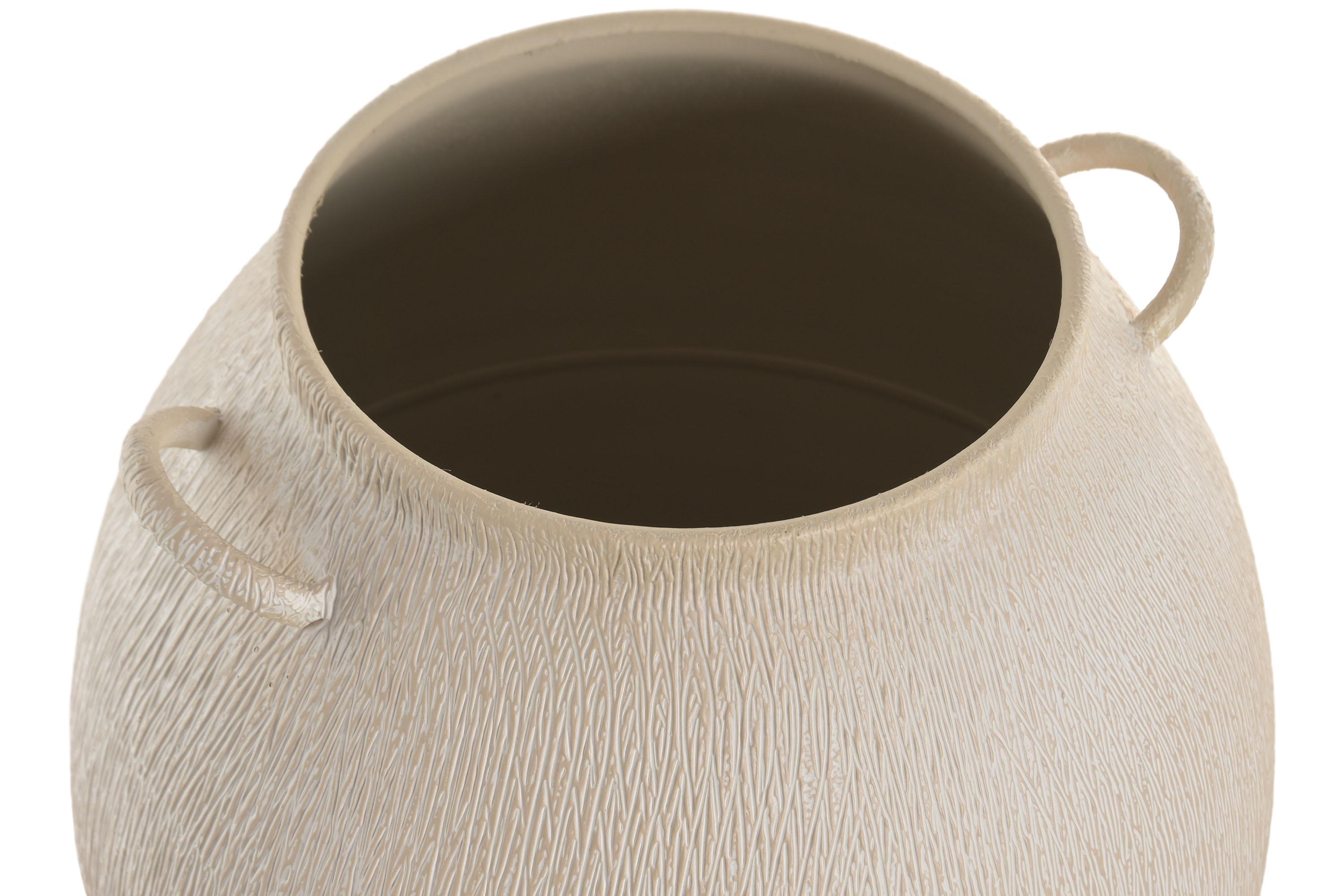 JARRON METAL 29X29X46CM ASAS RUGOSO BEIGE 2
