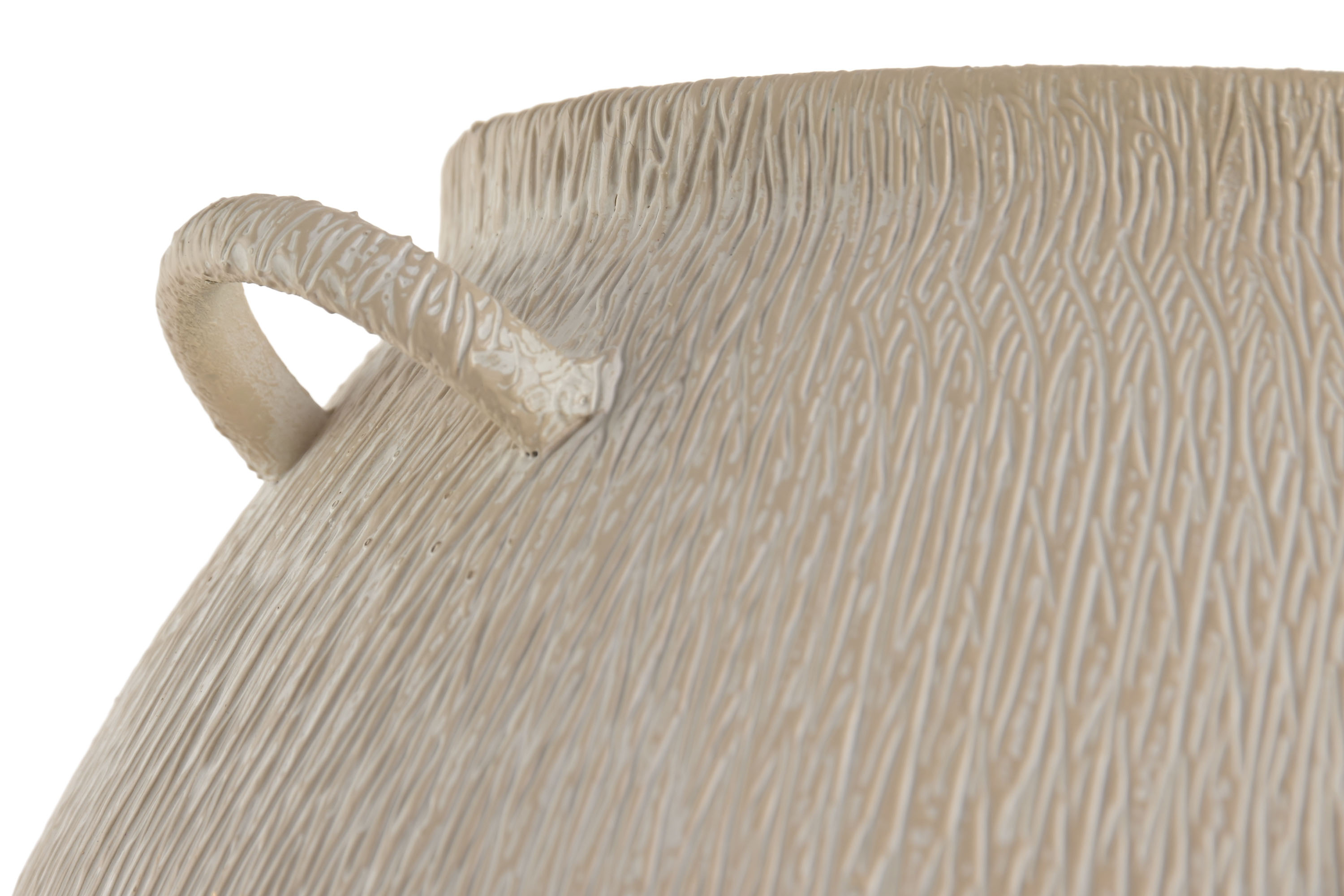 JARRON METAL 29X29X46CM ASAS RUGOSO BEIGE 3