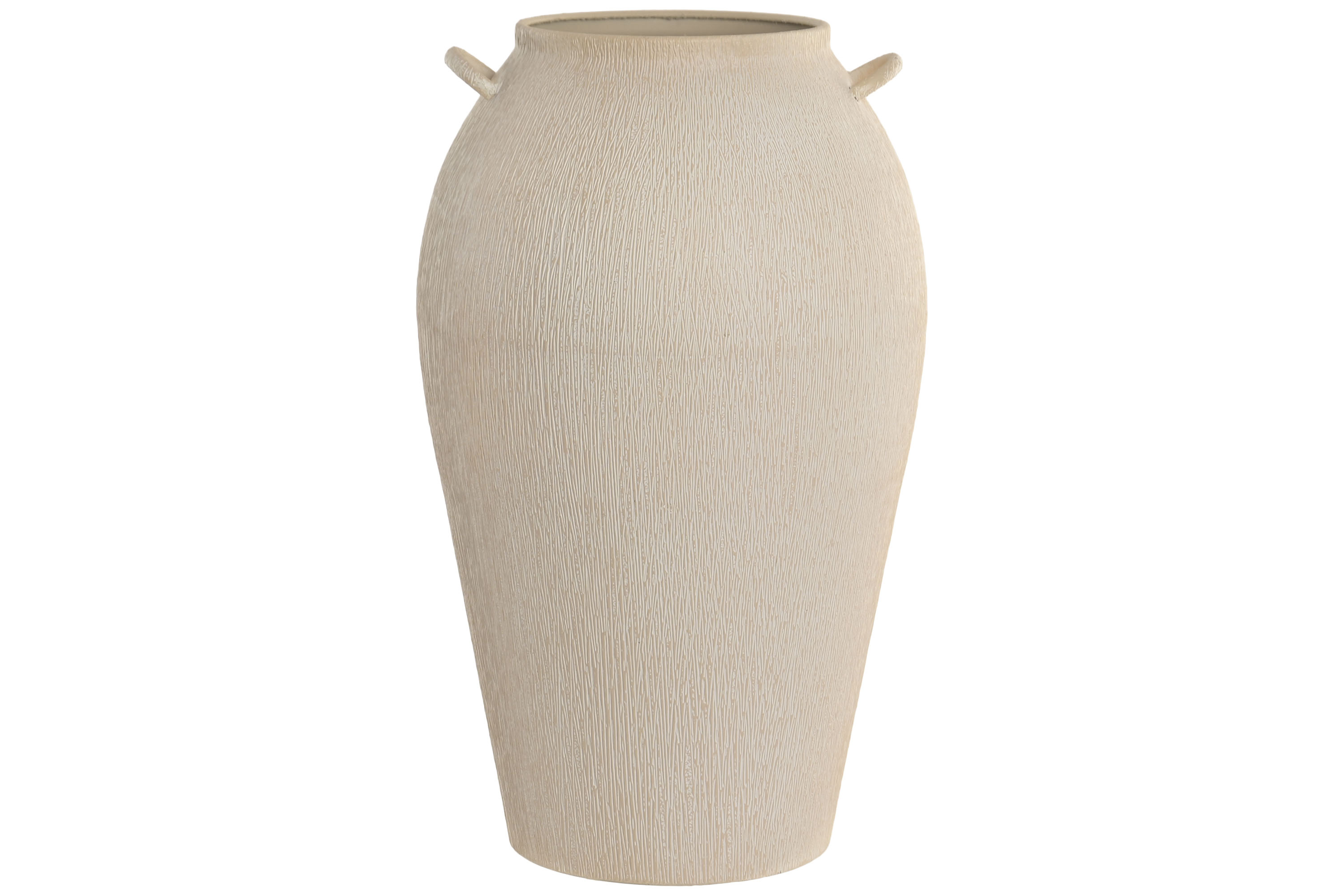 JARRON METAL 29X29X46CM ASAS RUGOSO BEIGE