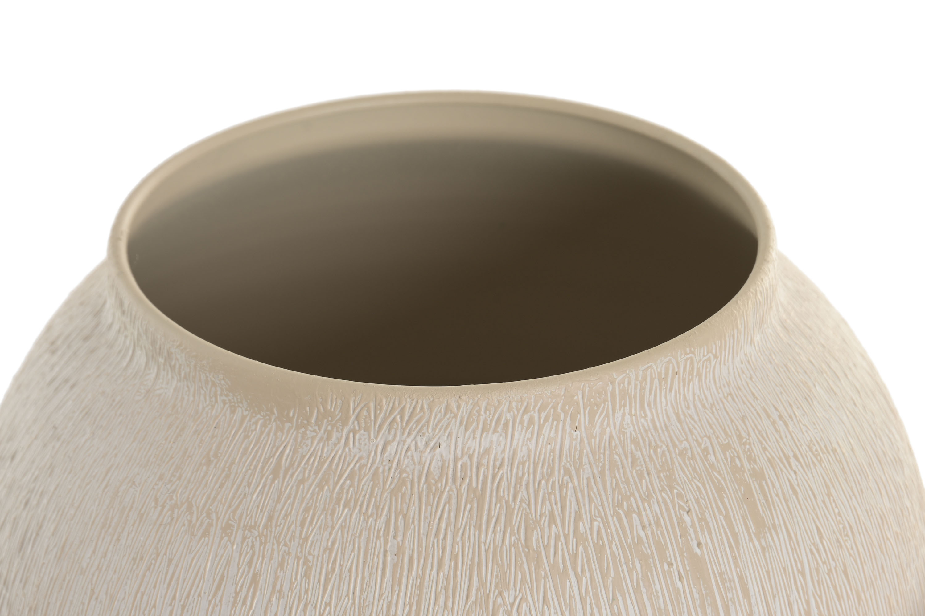 JARRON METAL 25,5X25,5X33 RUGOSO BEIGE 2