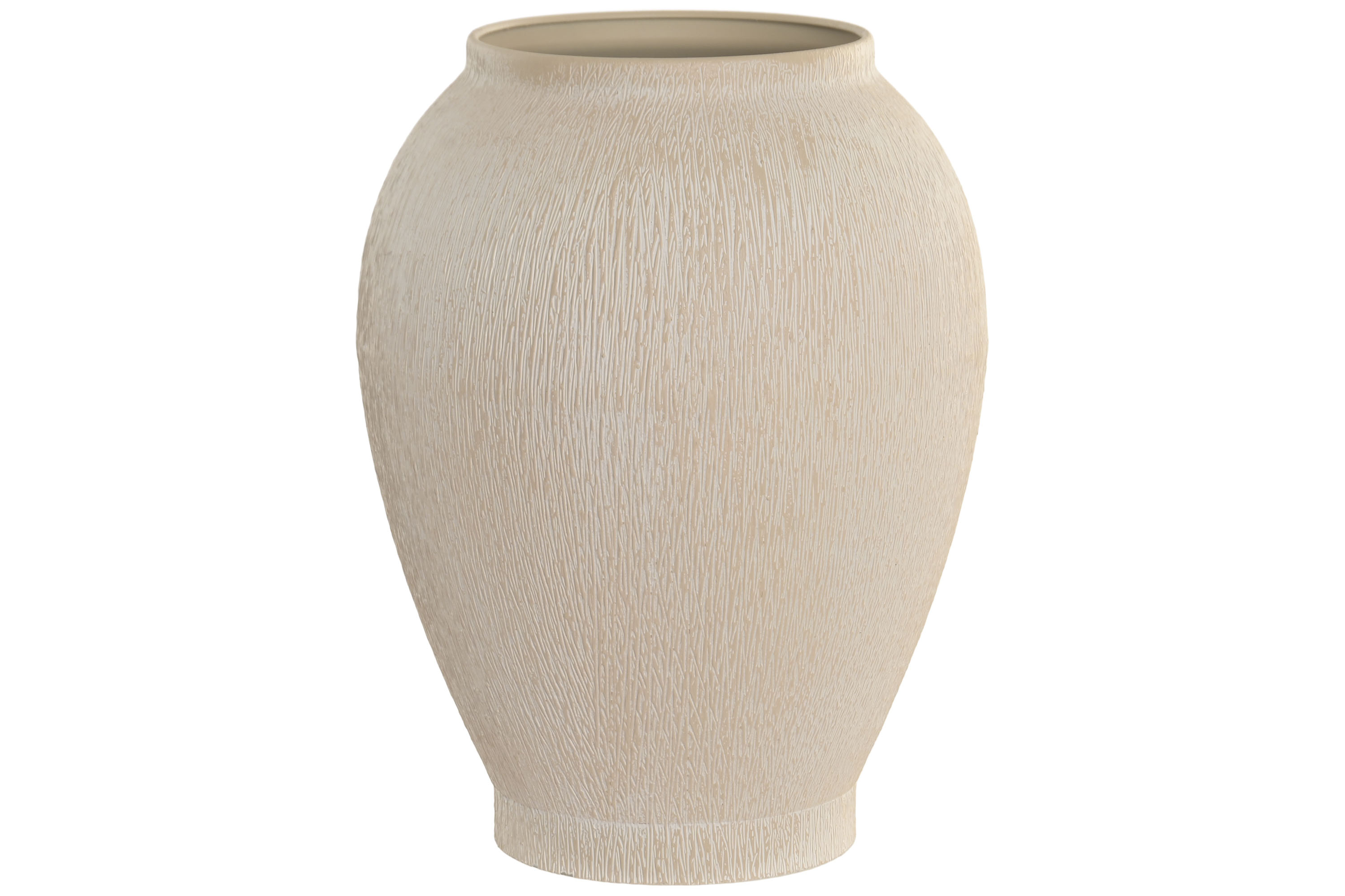 JARRON METAL 25,5X25,5X33 RUGOSO BEIGE