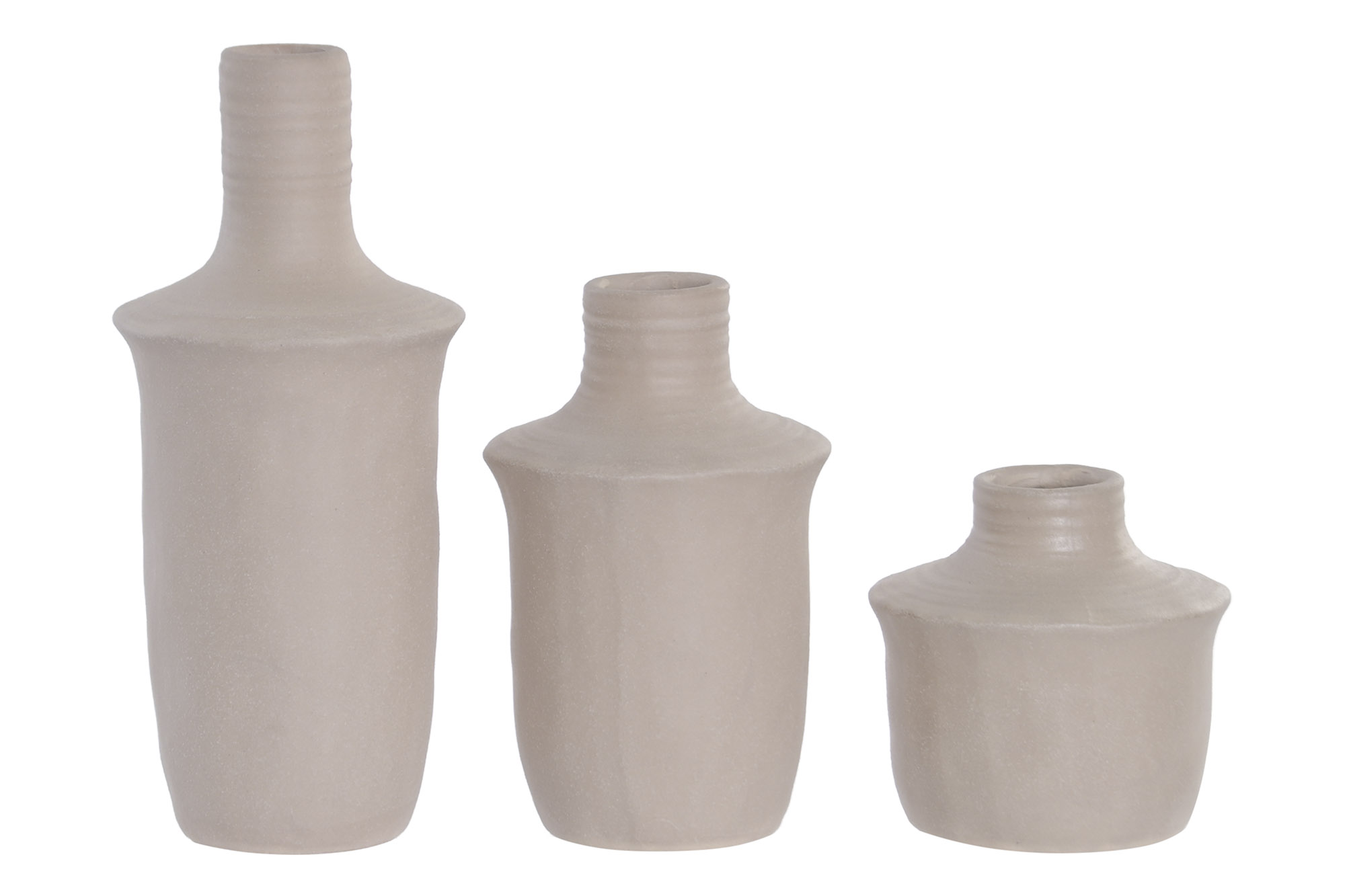 JARRON SET 3 GRES 10,7X10,7X24 RUGOSO CRUDO