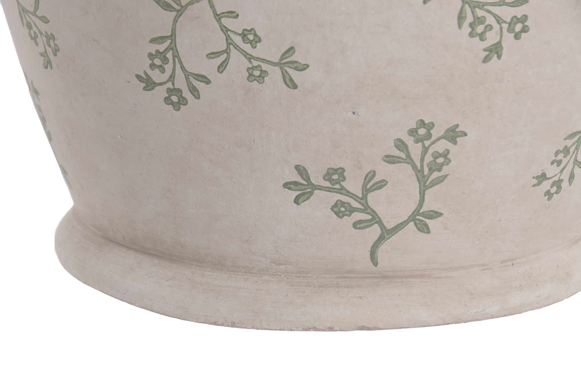 JARRON TERRACOTA 26X23X41 FLORAL ARTESANAL BLANCO 4