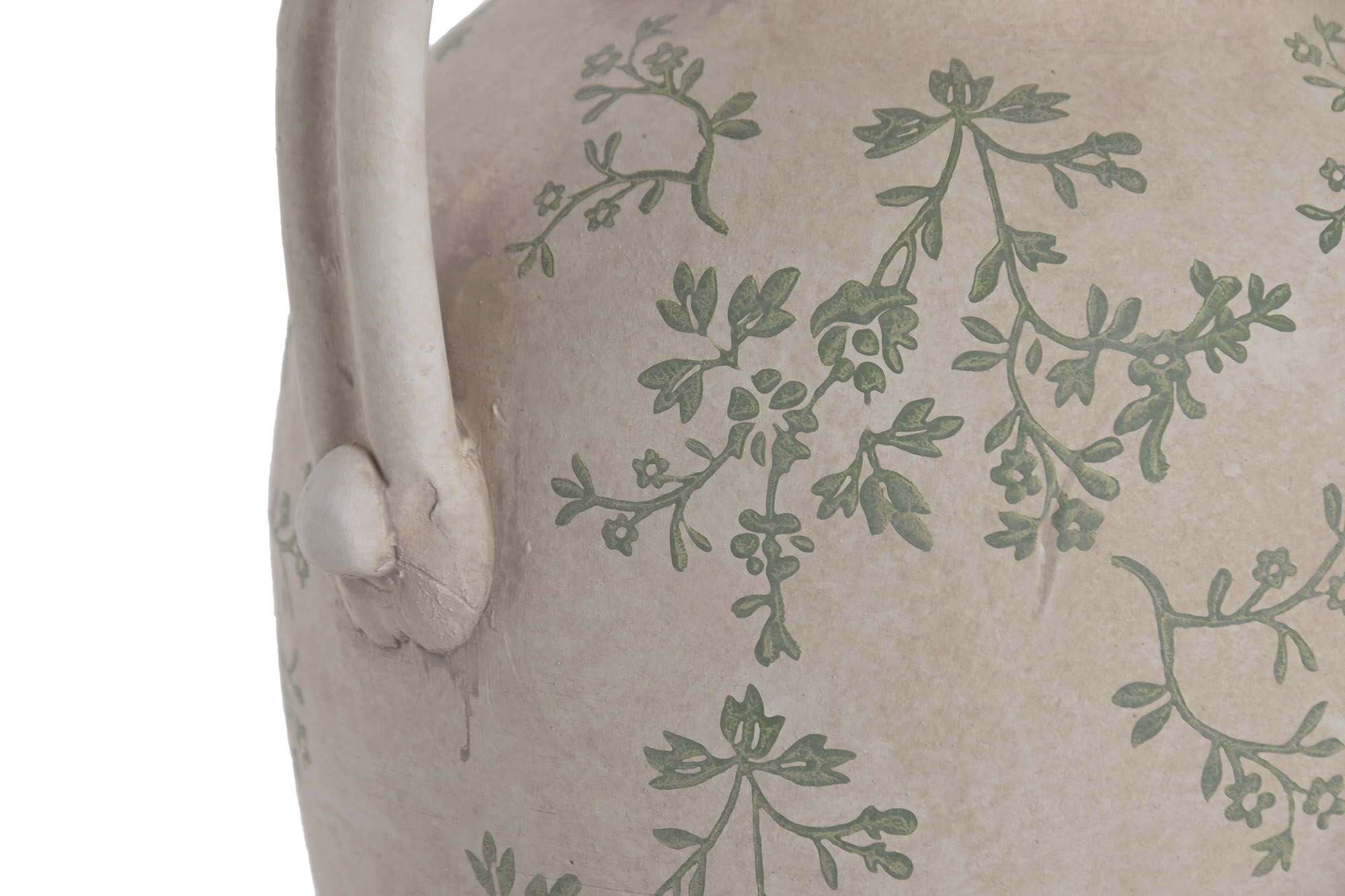JARRON TERRACOTA 21X18X24 FLORAL ARTESANAL BLANCO 4