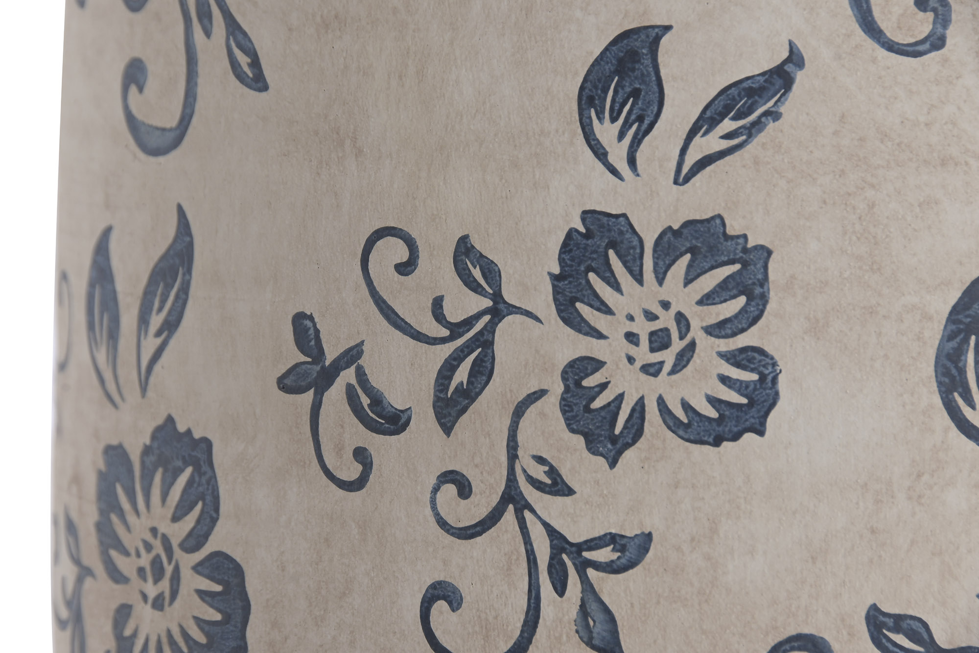 JARRON TERRACOTA 20X20X50 FLORAL ARTESANAL BLANCO 3