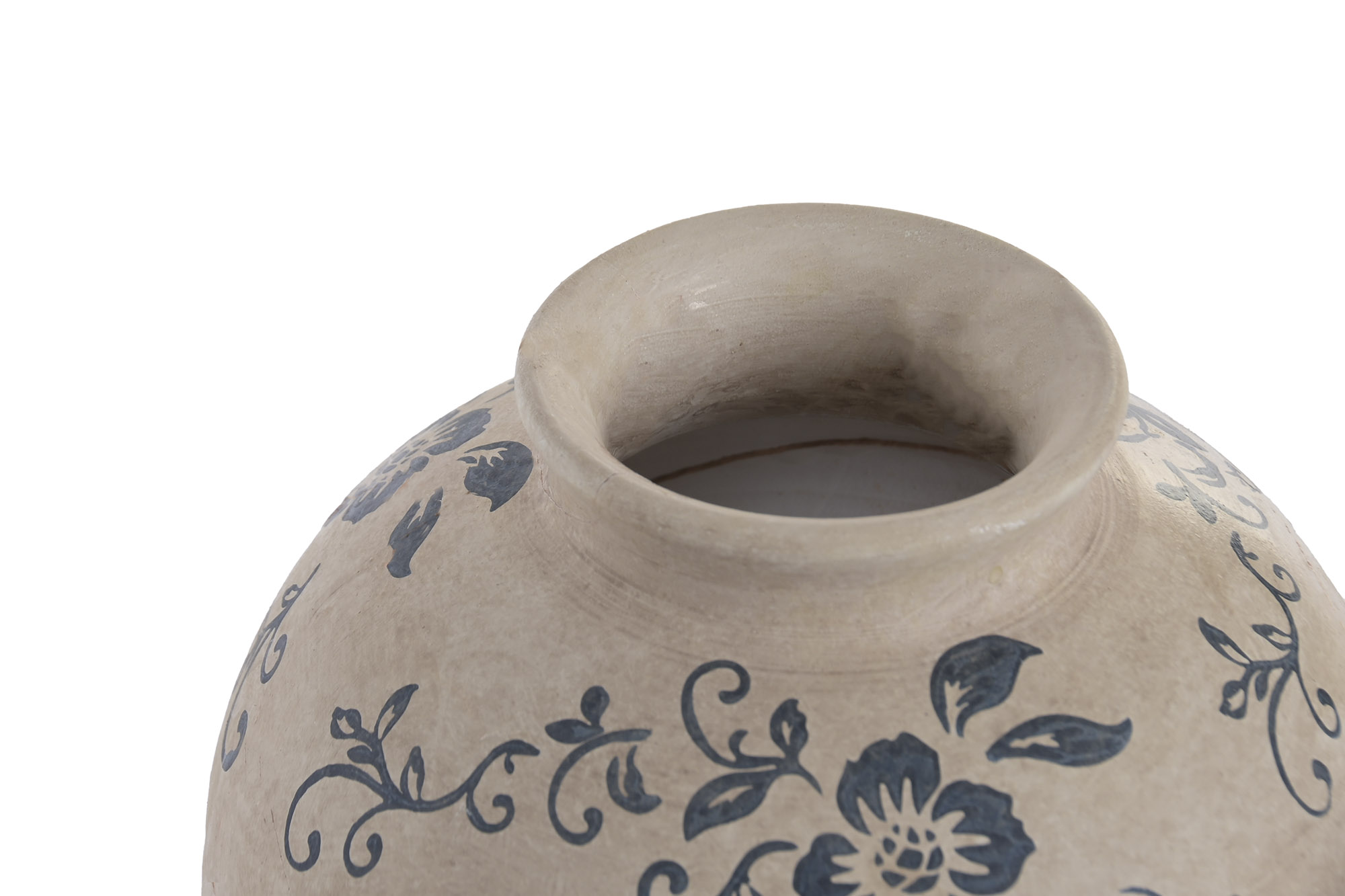 JARRON TERRACOTA 20X20X20 FLORAL ARTESANAL BLANCO 3