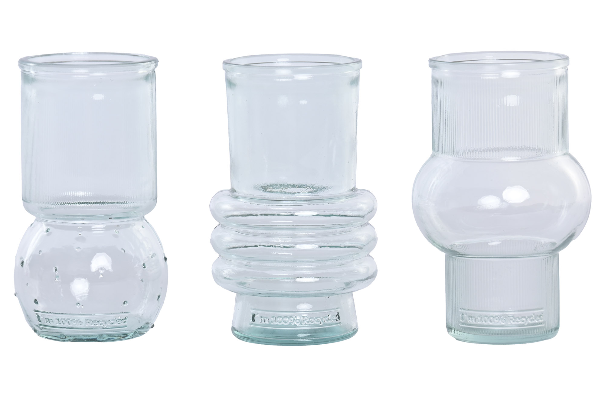 JARRON VIDRIO RECICLADO 10X10X17,5CM TOPOS