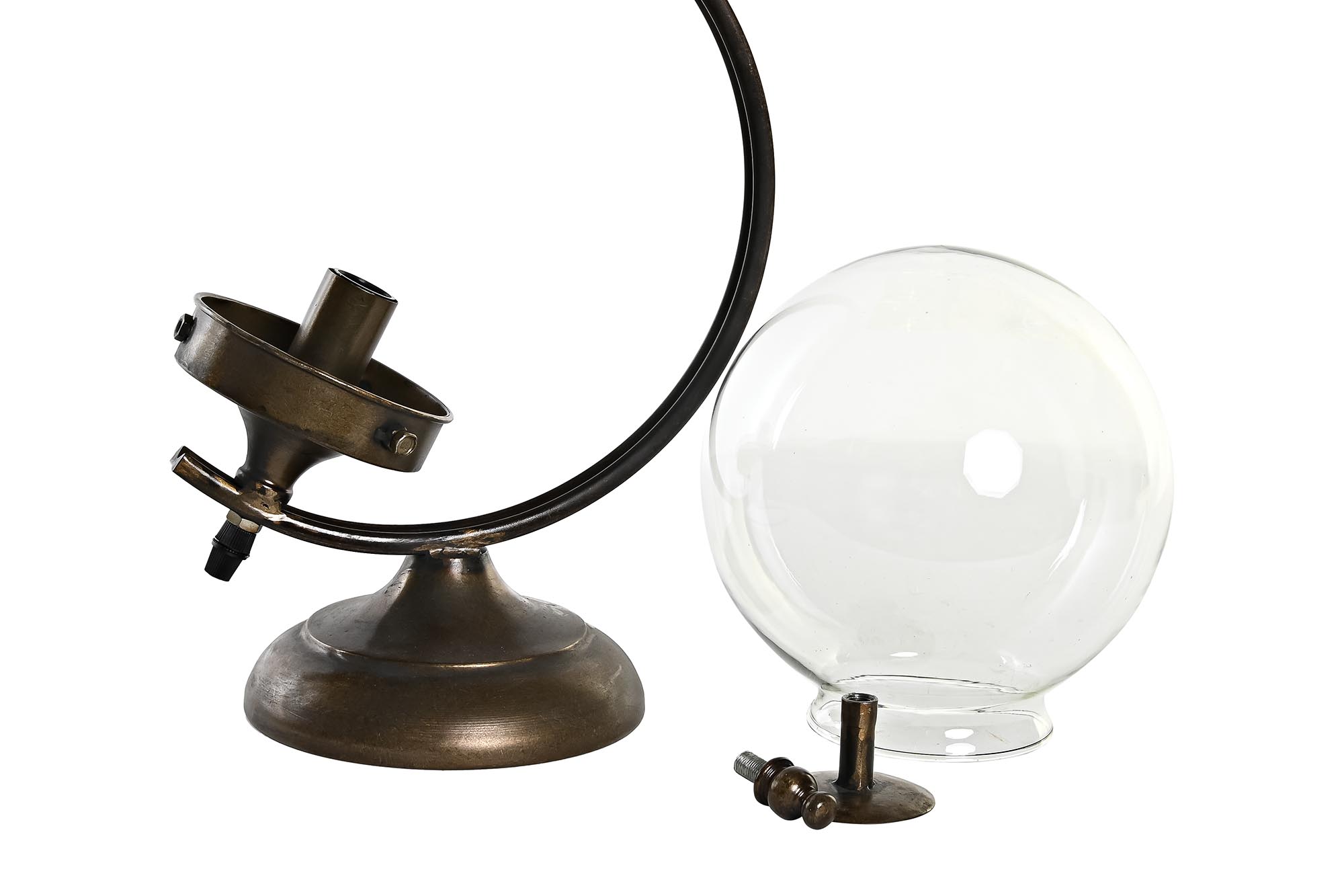 LAMPARA SOBREMESA METAL CRISTAL 25X20X36 BOLA 6