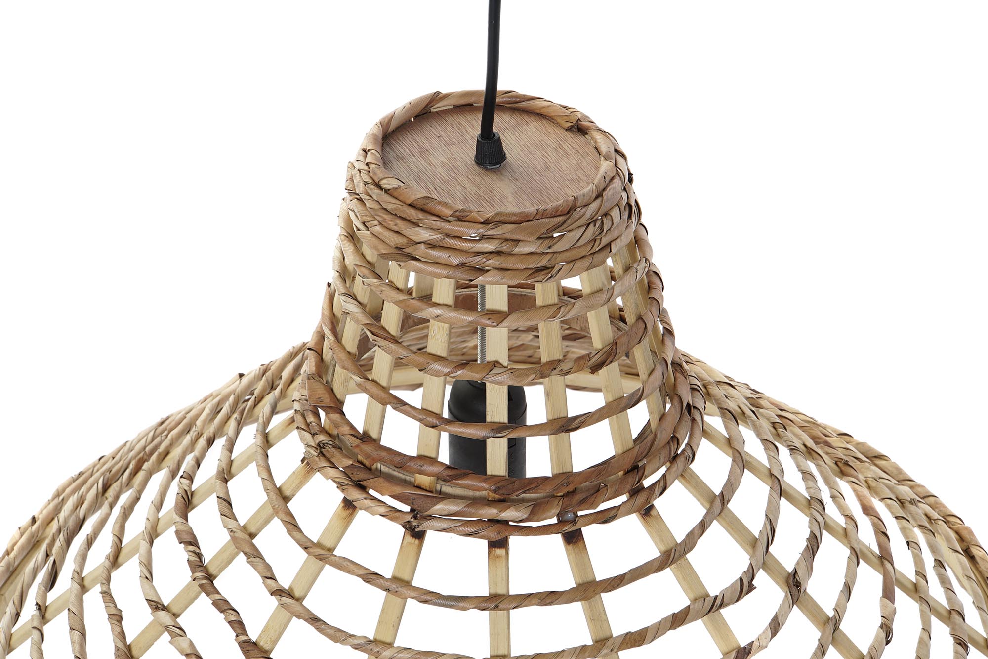 LAMPARA TECHO RATAN 56X56X34 NATURAL MARRON 5