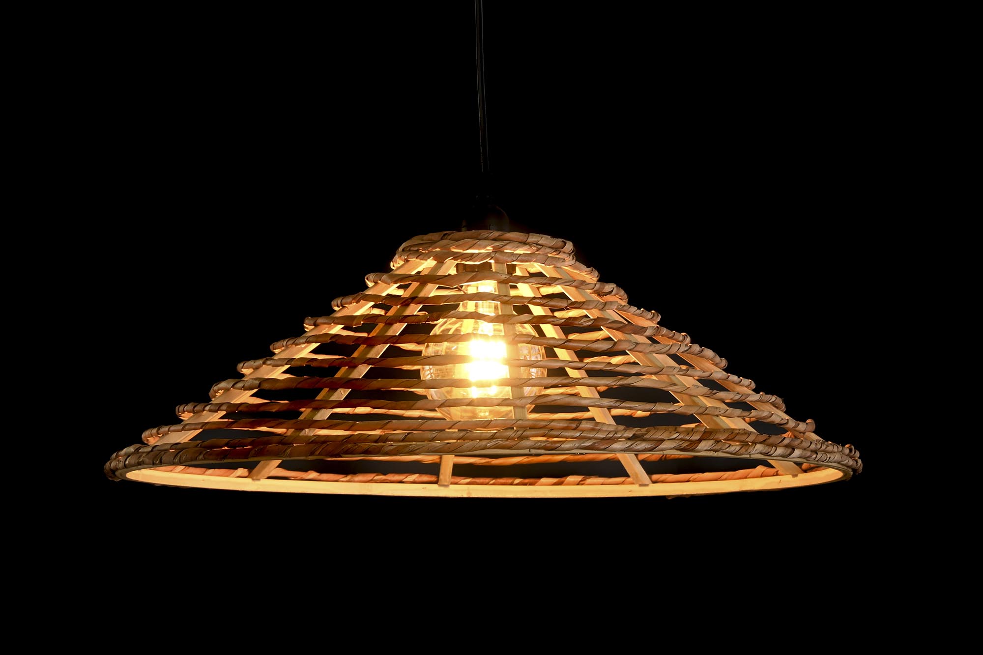 LAMPARA TECHO RATAN 57X57X22 NATURAL MARRON 2