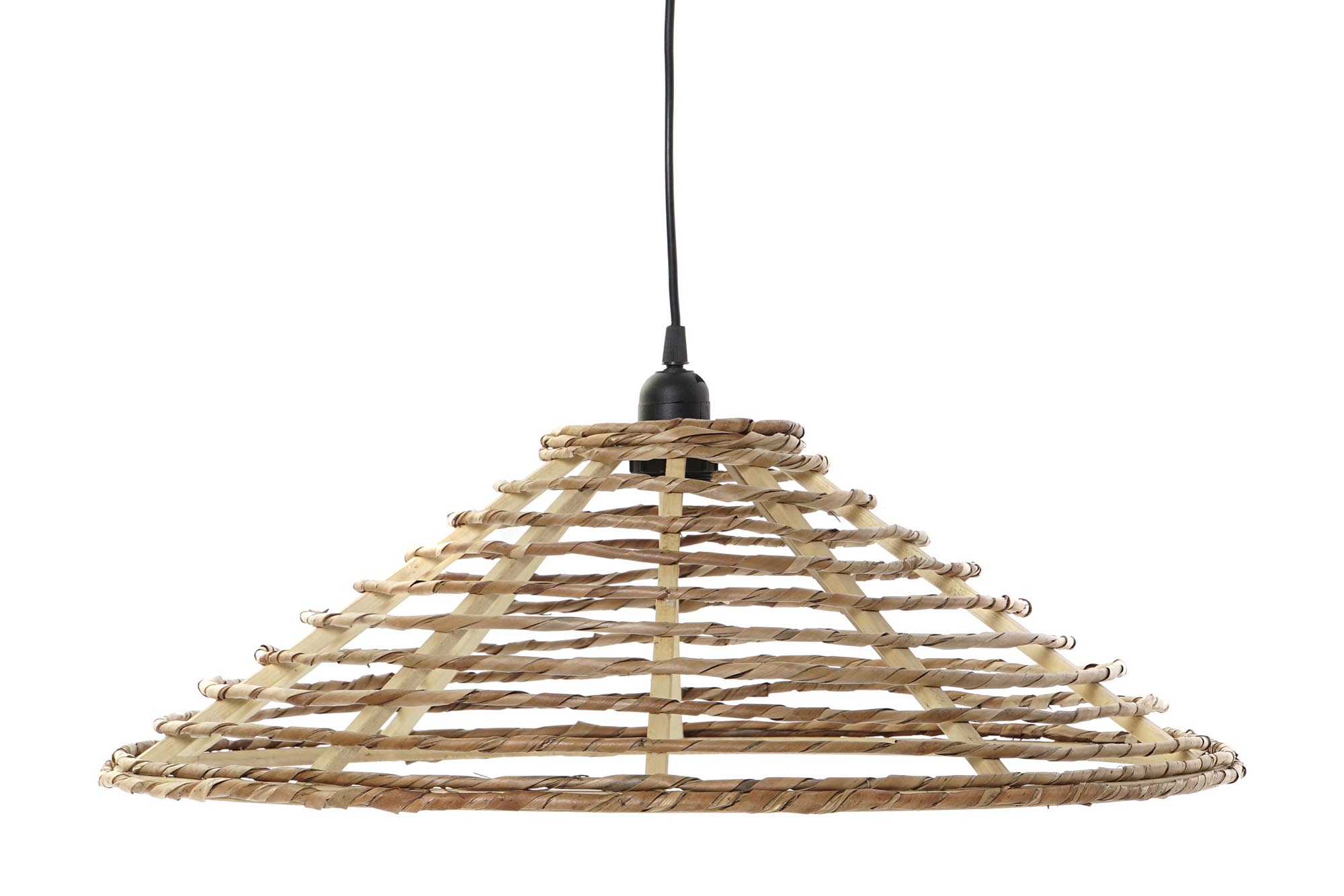 LAMPARA TECHO RATAN 57X57X22 NATURAL MARRON 4