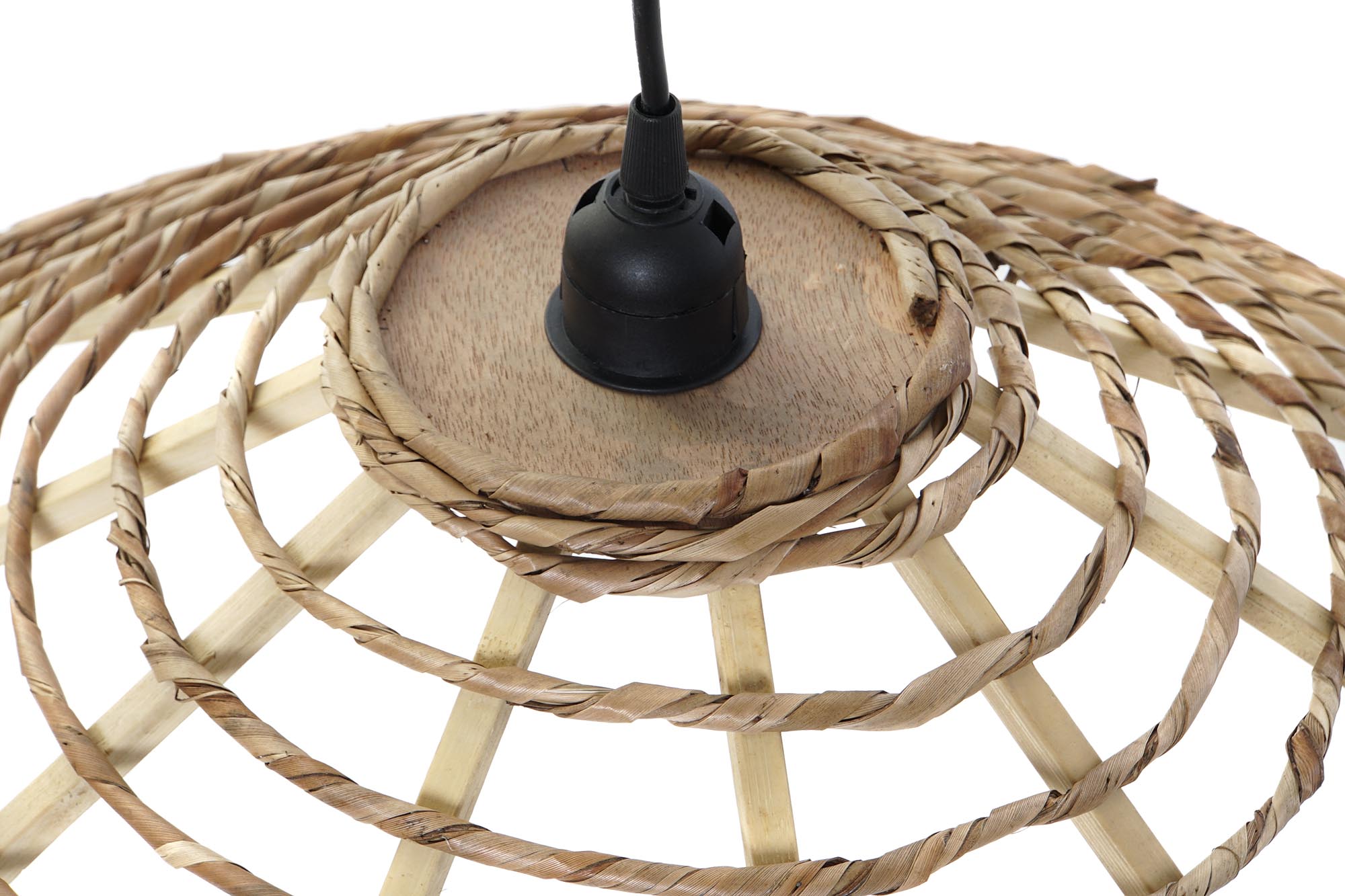 LAMPARA TECHO RATAN 57X57X22 NATURAL MARRON 5