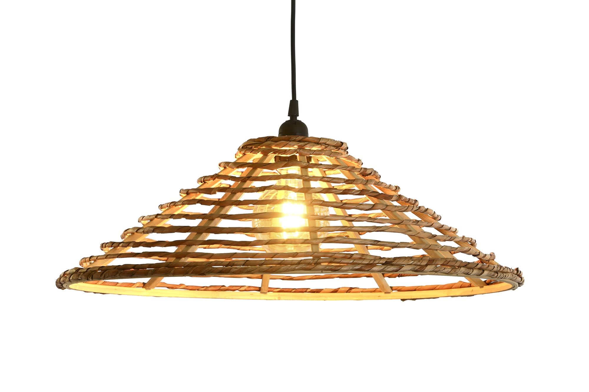 LAMPARA TECHO RATAN 57X57X22 NATURAL MARRON