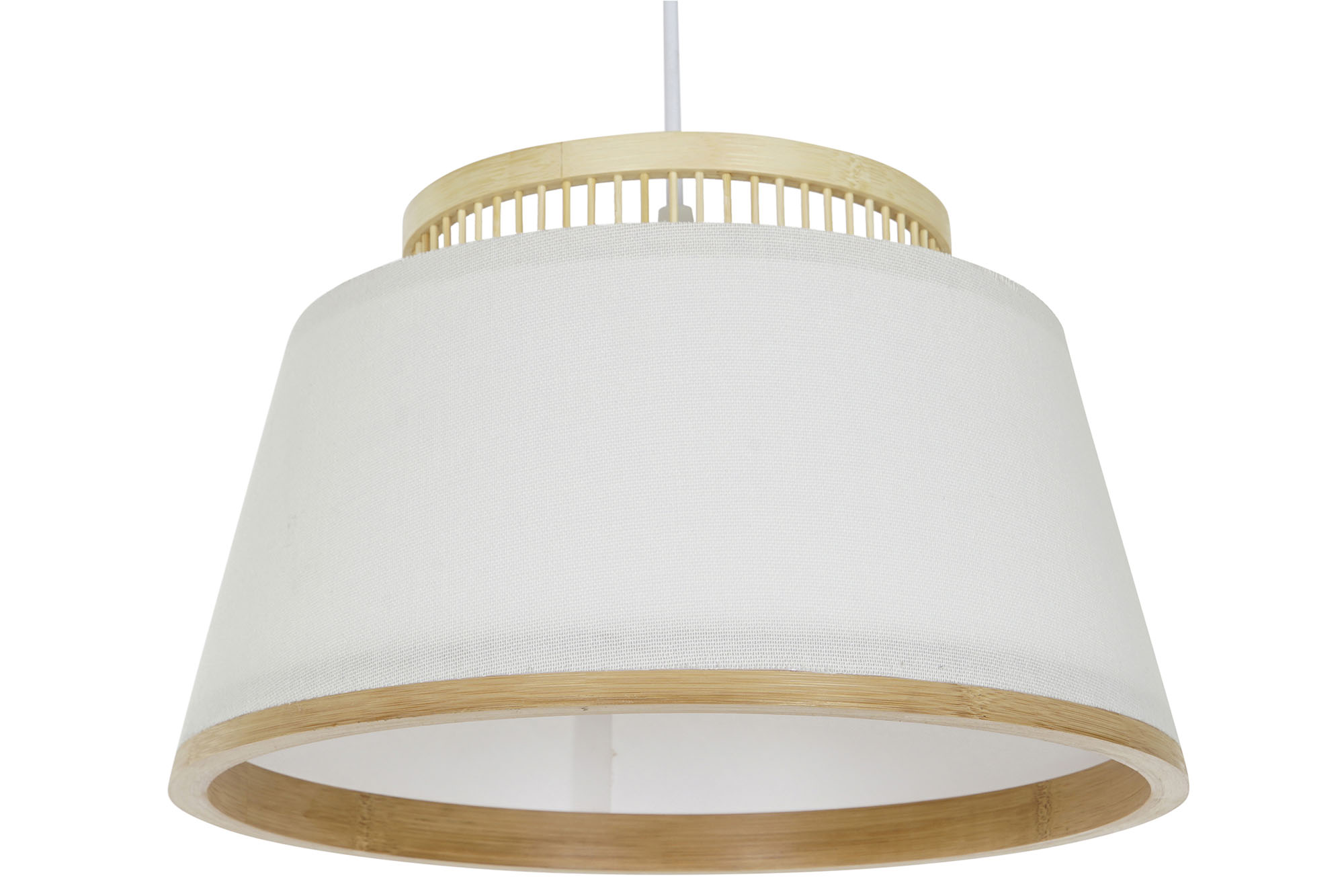 LAMPARA TECHO BAMBU POLIESTER 30X30X20 BLANCO 4
