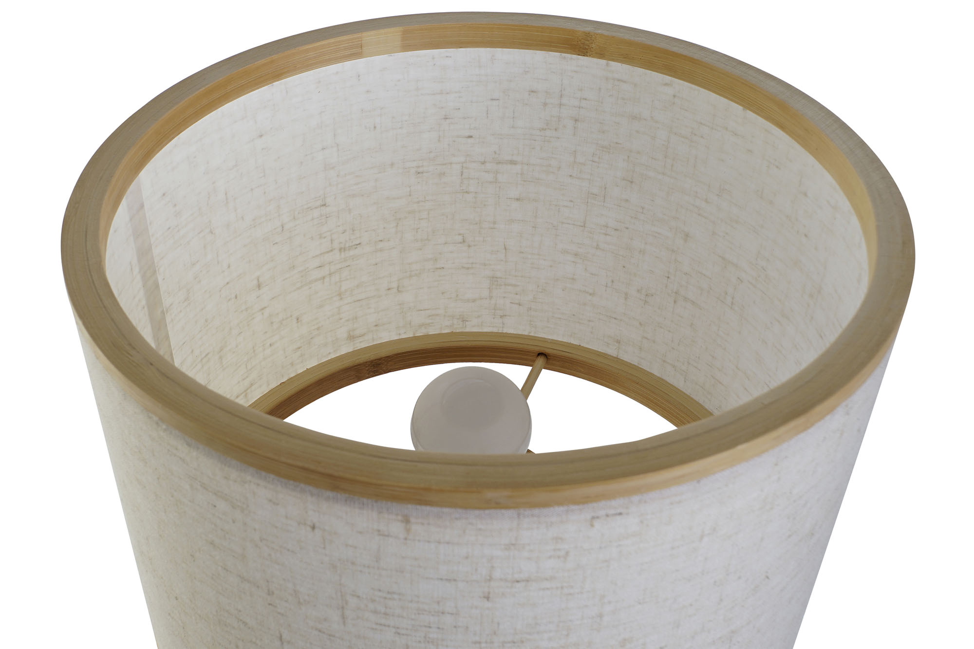 LAMPARA SOBREMESA BAMBU POLIESTER 26X26X39 BLANCO 2