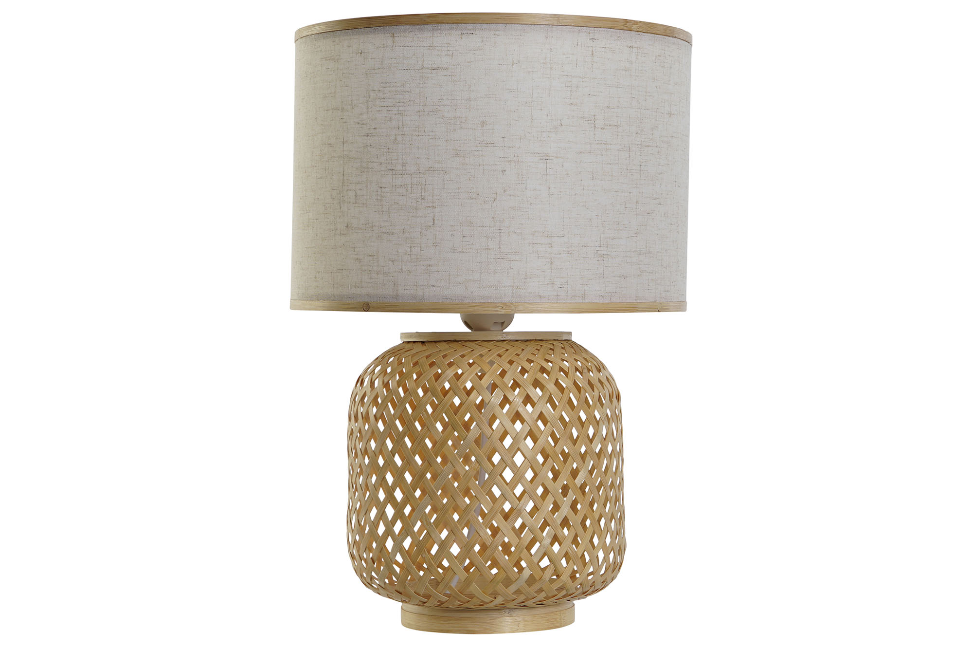 LAMPARA SOBREMESA BAMBU POLIESTER 26X26X39 BLANCO 5