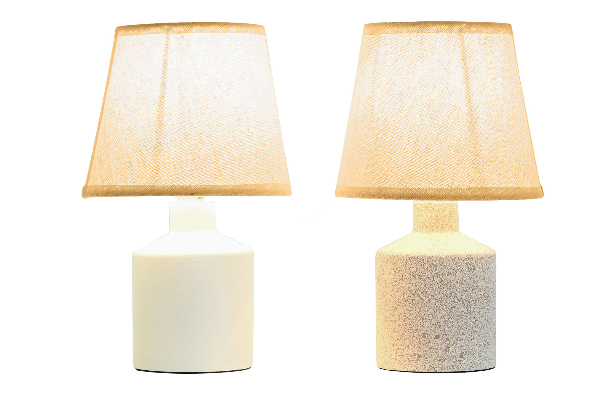 LAMPARA SOBREMESA GRES POLIESTER 15X15X27 blanca