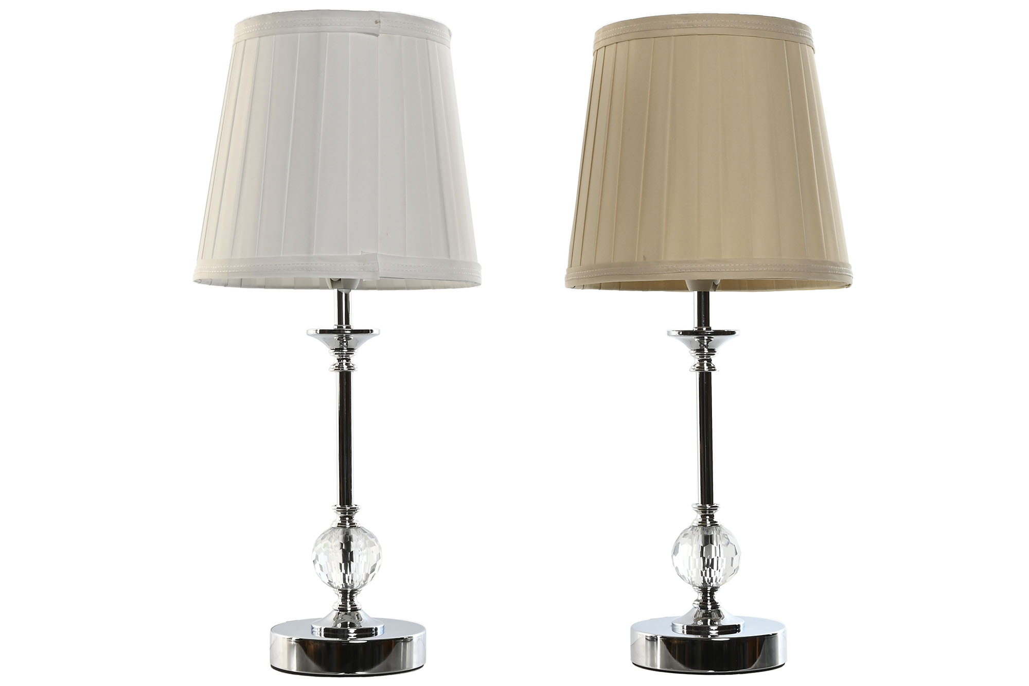 LAMPARA SOBREMESA METAL ACRILICO 20X20X46CM BEIGE 5