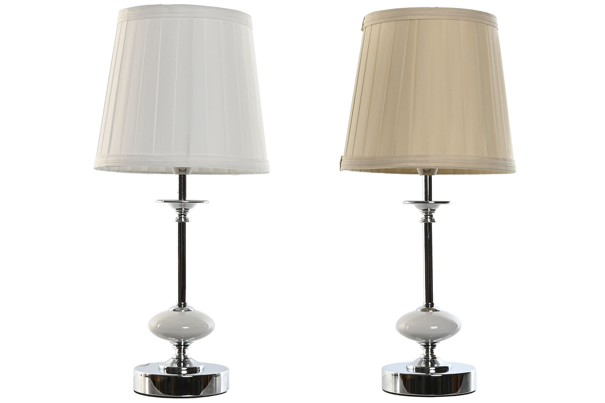 LAMPARA SOBREMESA METAL PORCELANA 20X20X44CM BLANC 5