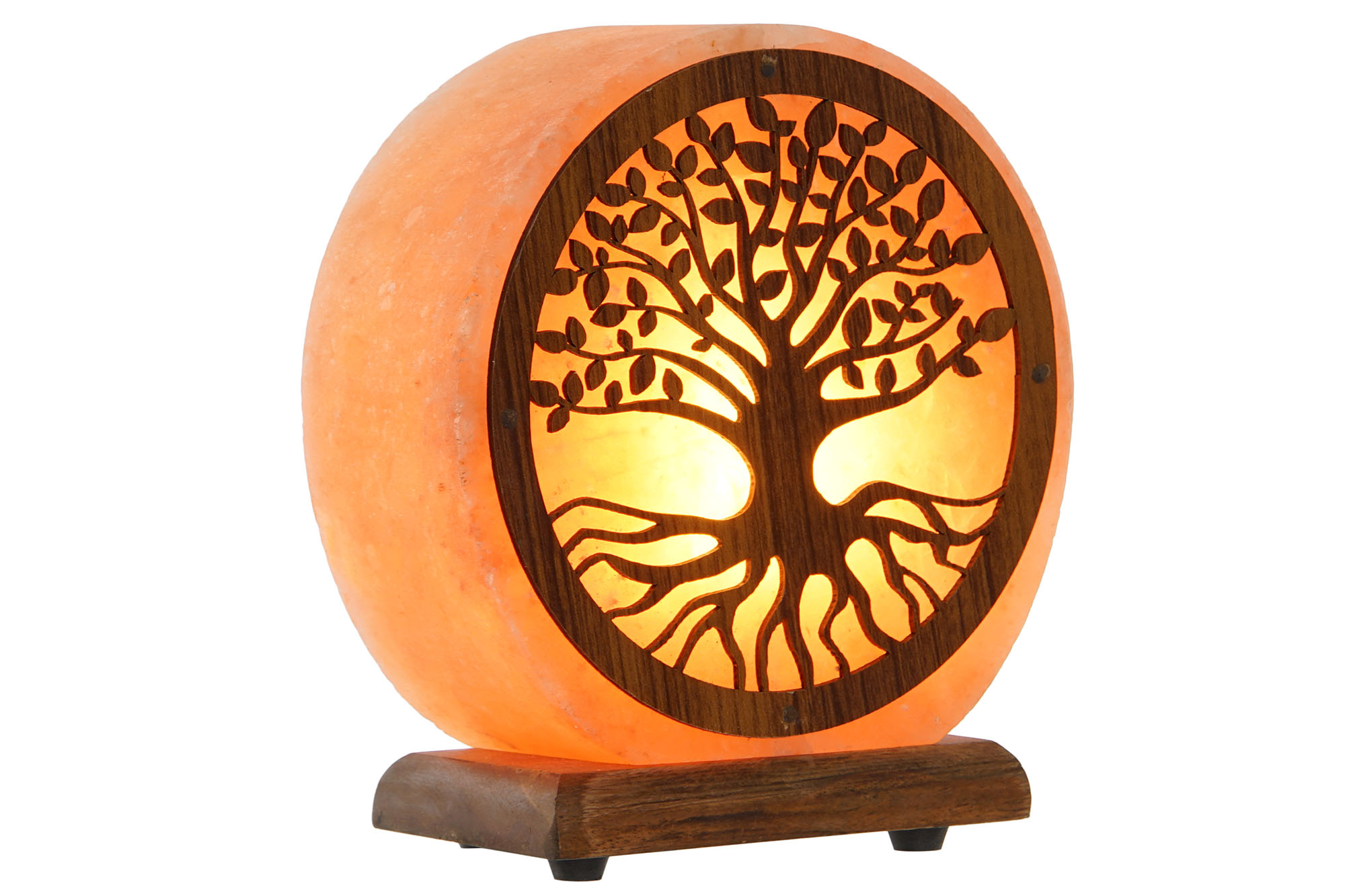 LAMPARA SOBREMESA SAL MADERA 16X18CM ARBOL