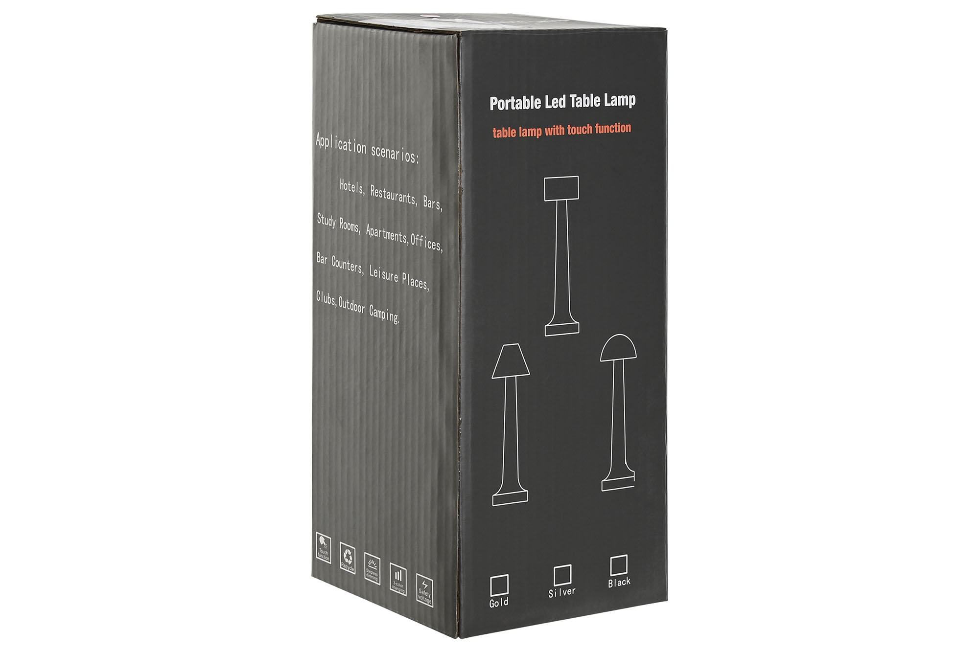 LAMPARA SOBREMESA HIERRO LED 9X9X21 TACTIL PLATA 4