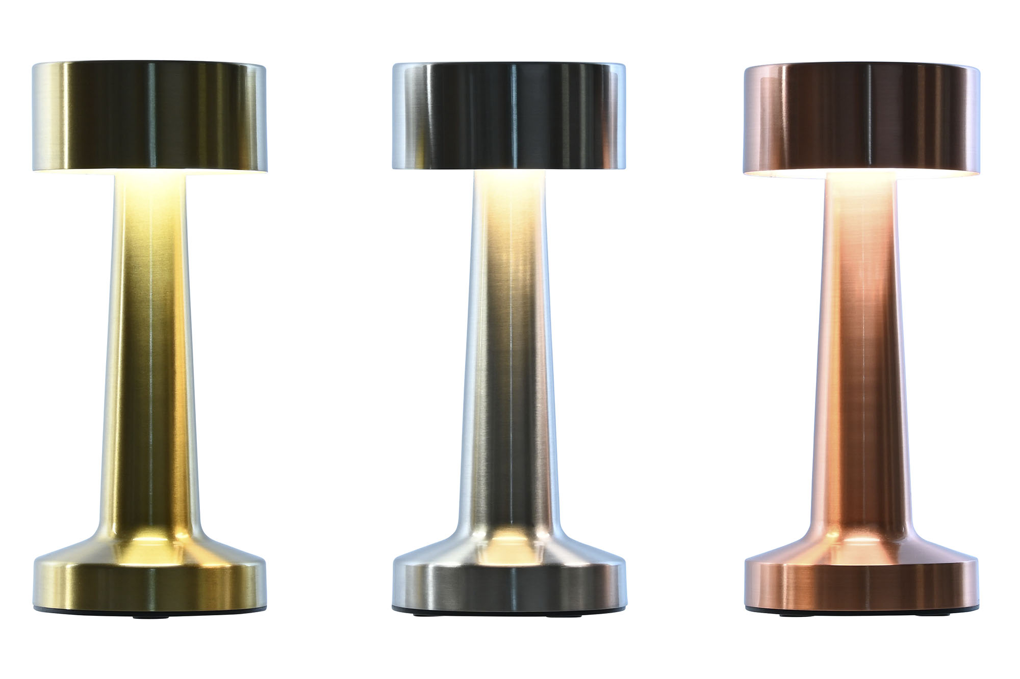 LAMPARA SOBREMESA HIERRO LED 9X9X21 TACTIL ORO