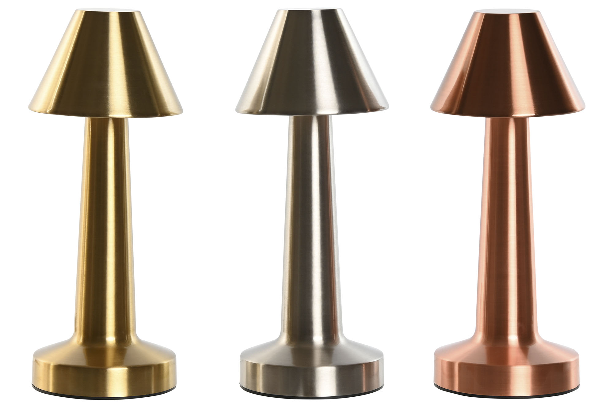 LAMPARA SOBREMESA HIERRO LED 9X9X21 TACTIL ORO 4