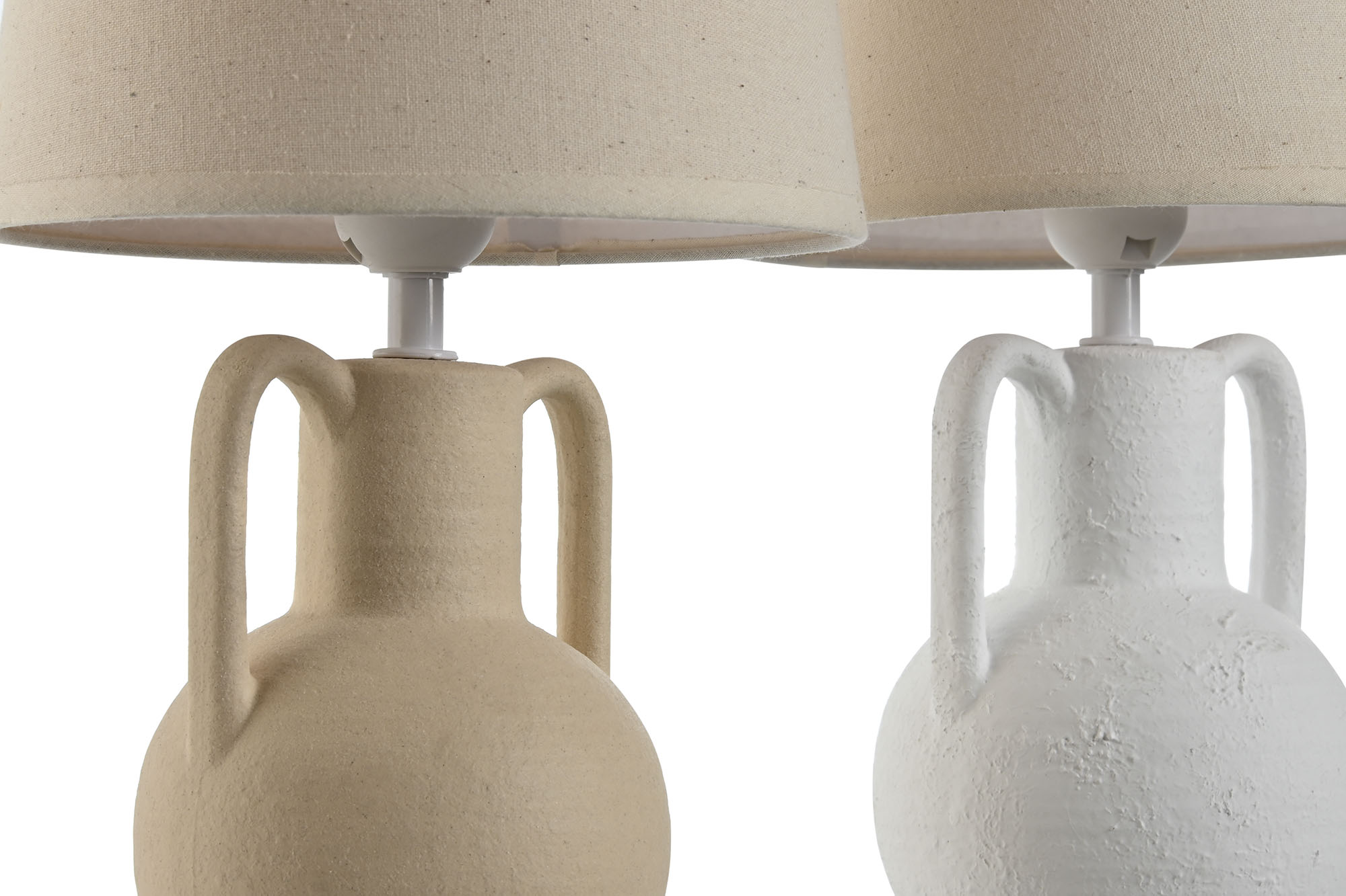 LAMPARA SOBREMESA CERAMICA 20X20X36 ASA BLANCA 2