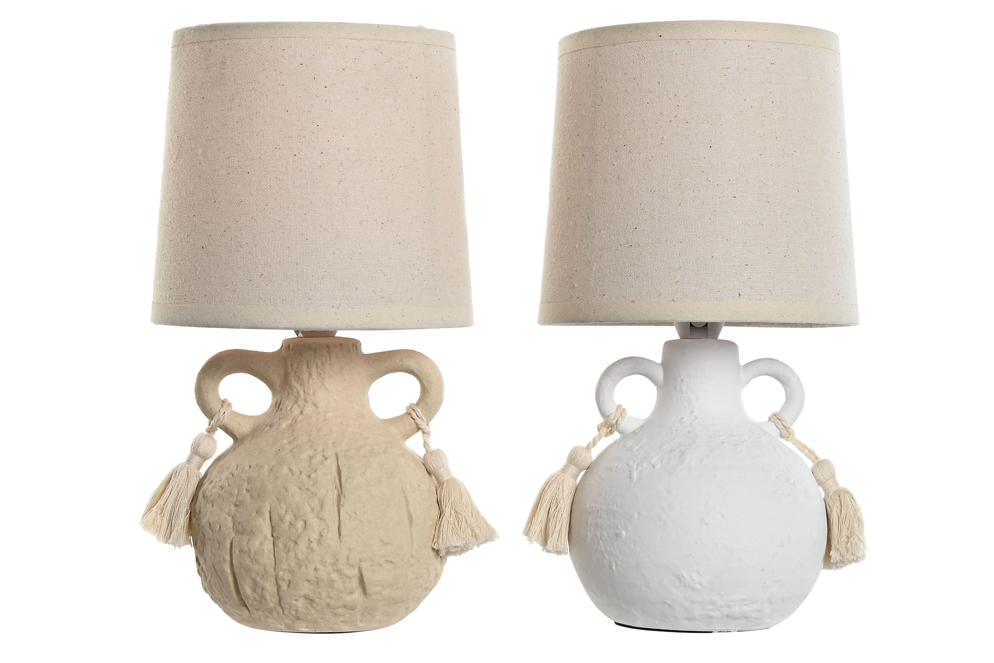 LAMPARA SOBREMESA CERAMICA 15X15X28CM BLANCA 4