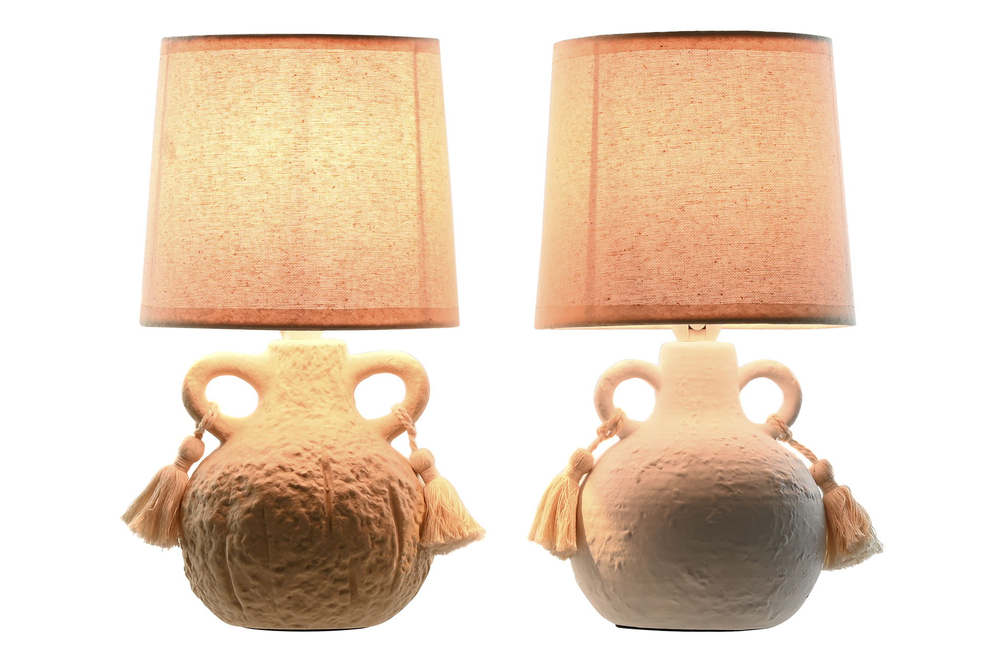 LAMPARA SOBREMESA CERAMICA 15X15X28CM BLANCA 2