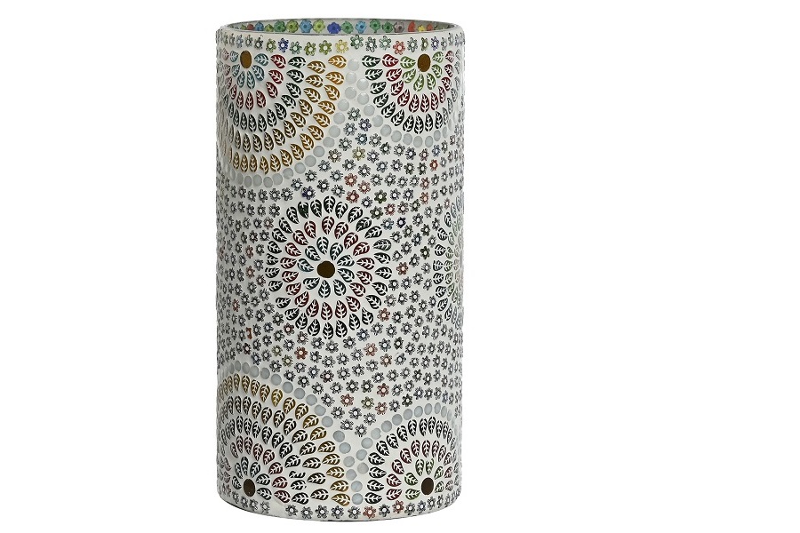 LAMPARA SOBREMESA CRISTAL 15X15X30 MANDAL BLANCA