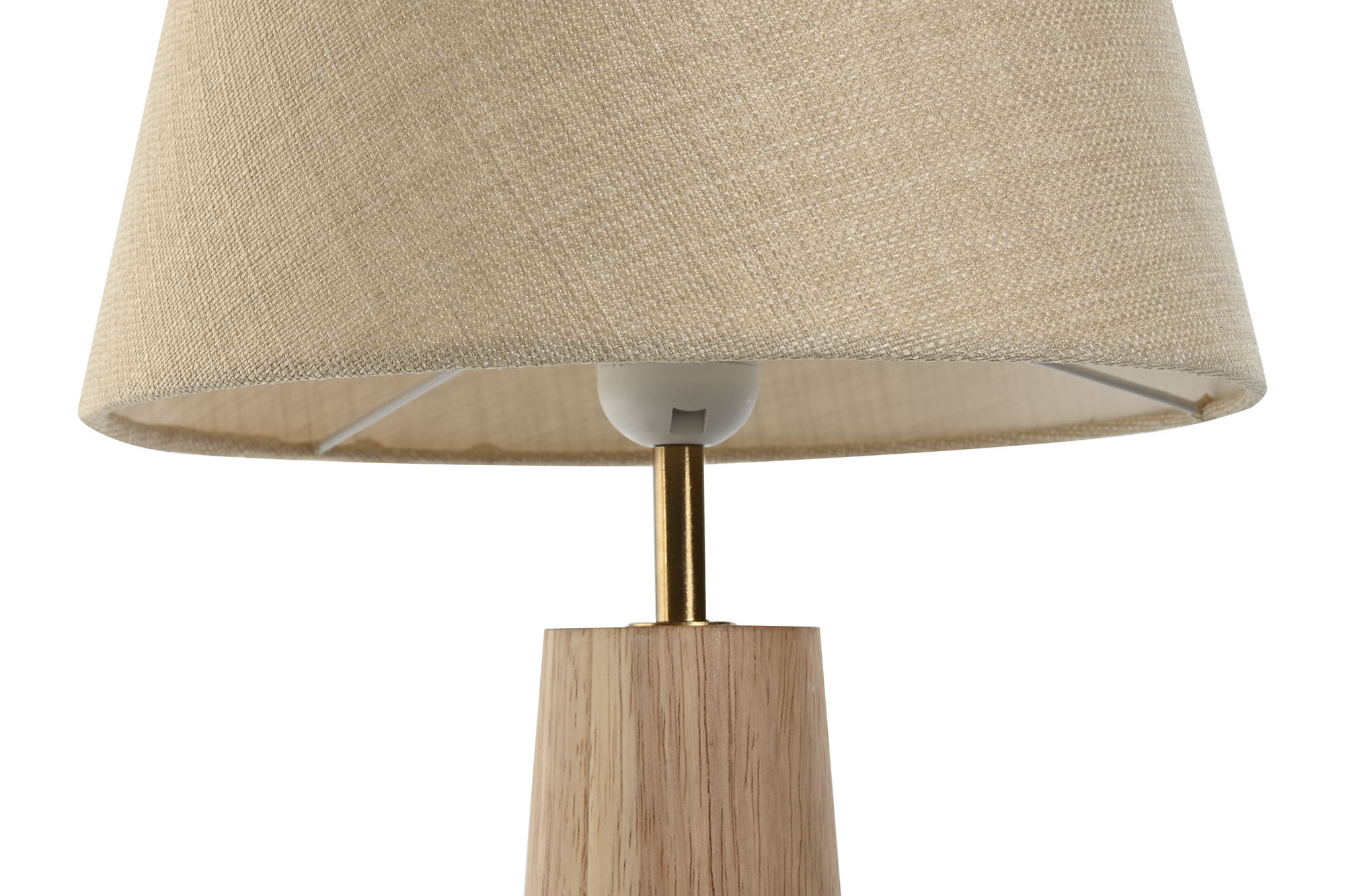 LAMPARA SOBREMESA RUBBERWOOD LINO 27X27X49 NATURAL 2