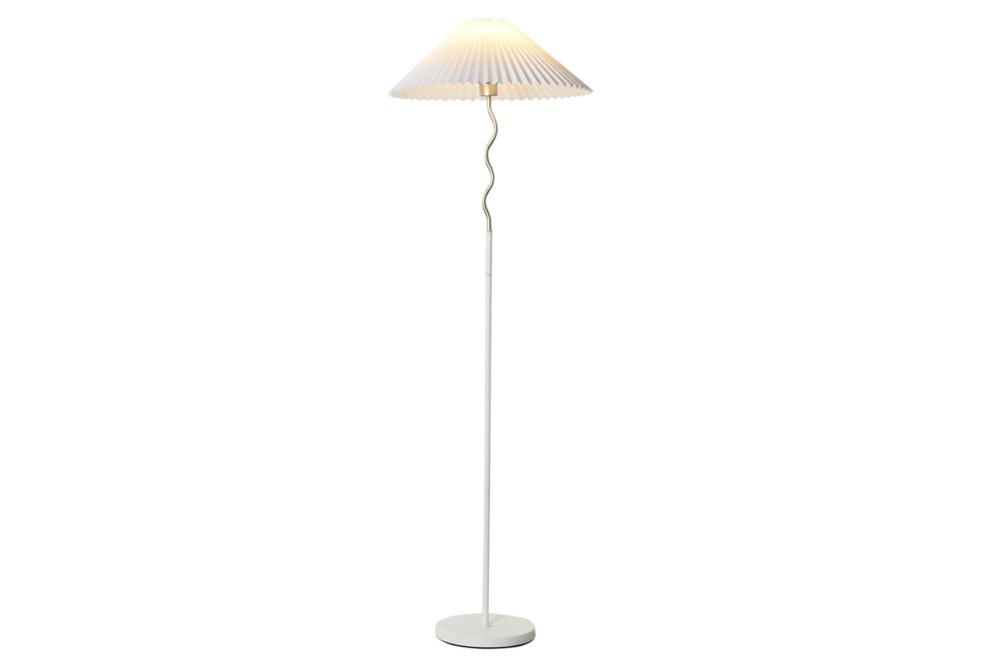 LAMPARA PIE METAL LINO 50X50X155 PLISADO BLANCO